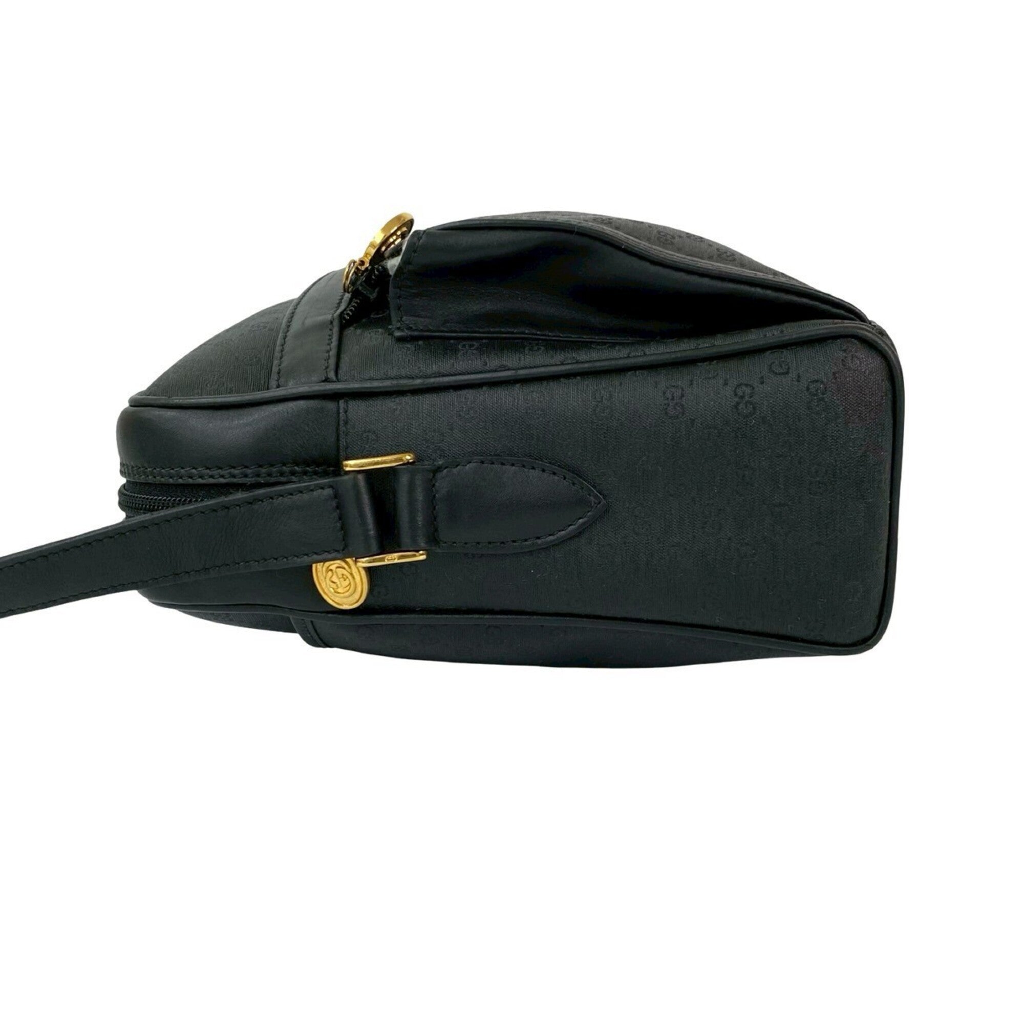Gucci Black Leather Pvc Pochette Shoulder Bag (Pre-Owned)