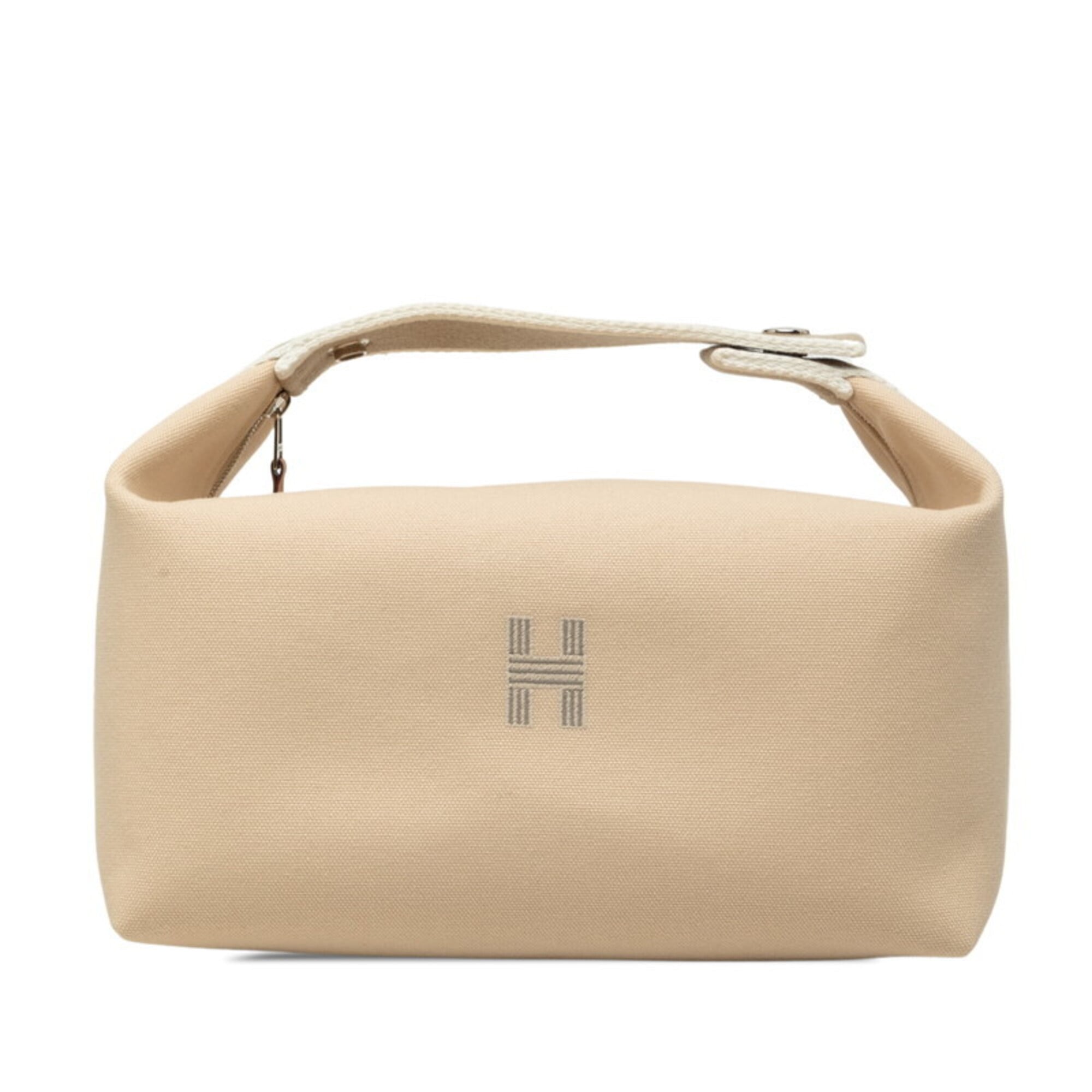Hermes Beige Gray Cotton Handbag Pouch (Pre-Owned)