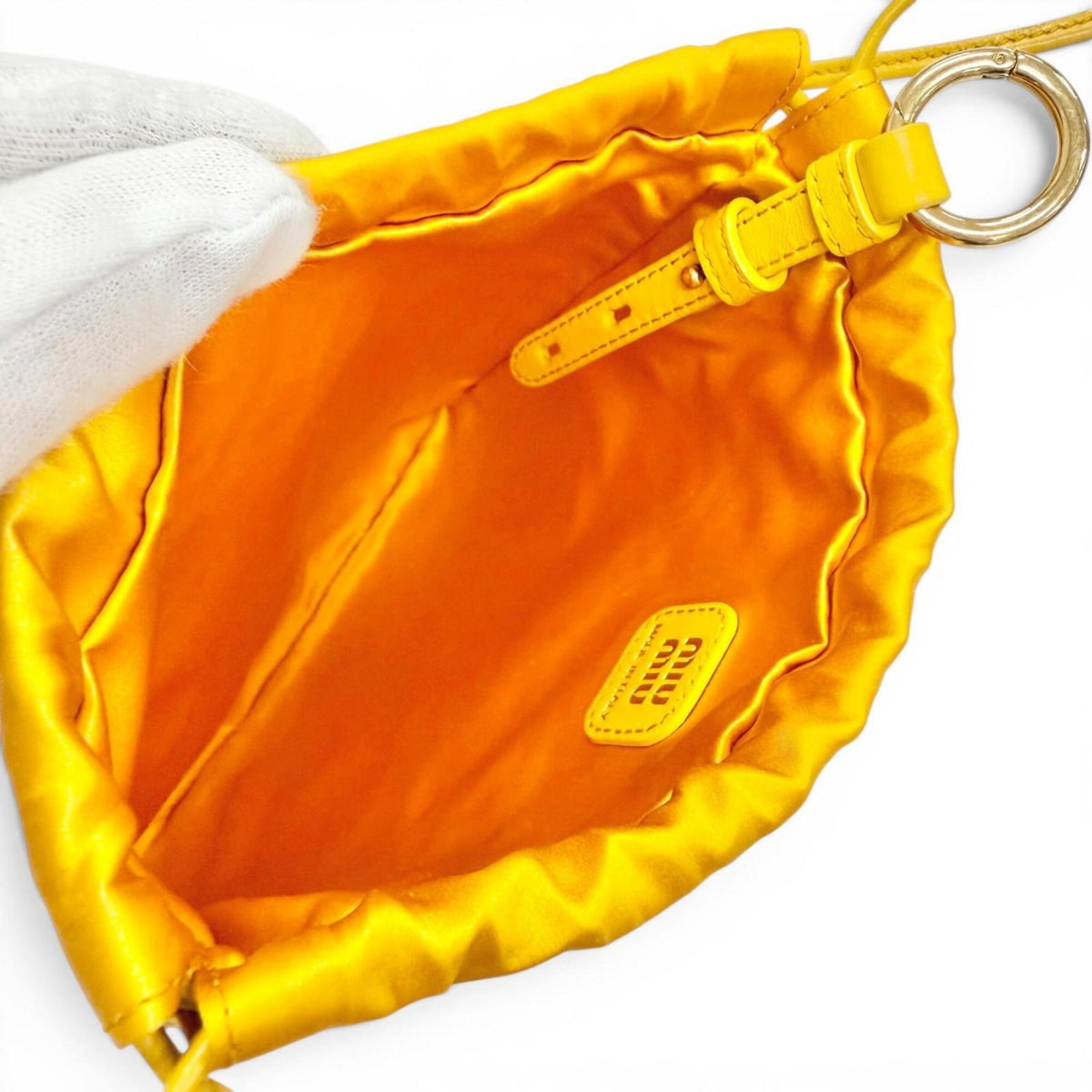 Miu Miu Yellow Silk Pouch (Pre-Owned)