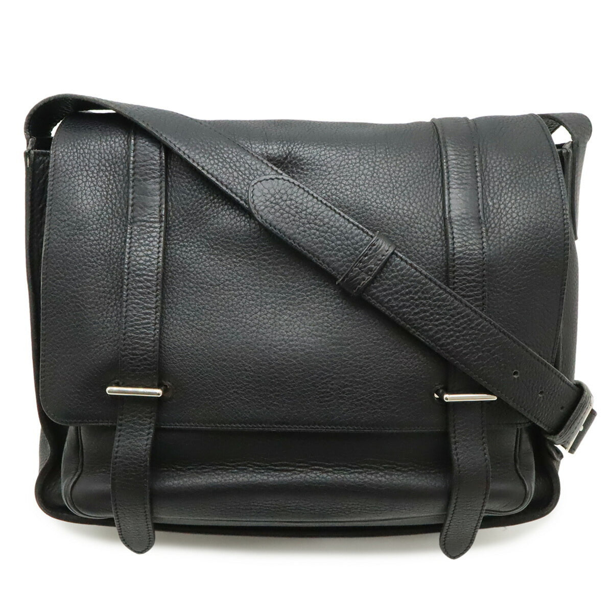 Hermes Black Taurillon Clemence Leather Shoulder Bag (Pre-Owned)