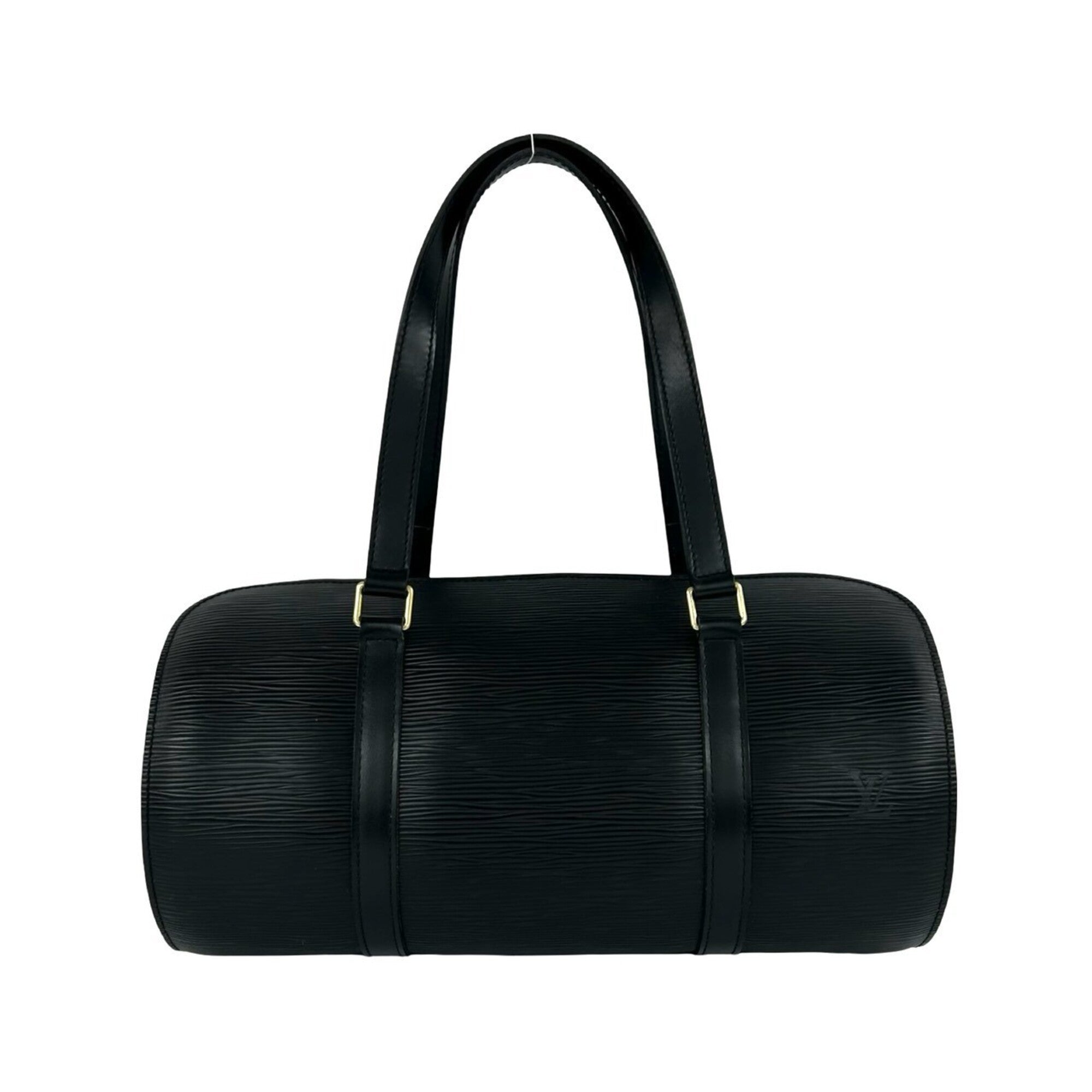 Louis Vuitton Black Leather Boston Bag Handbag (Pre-Owned)