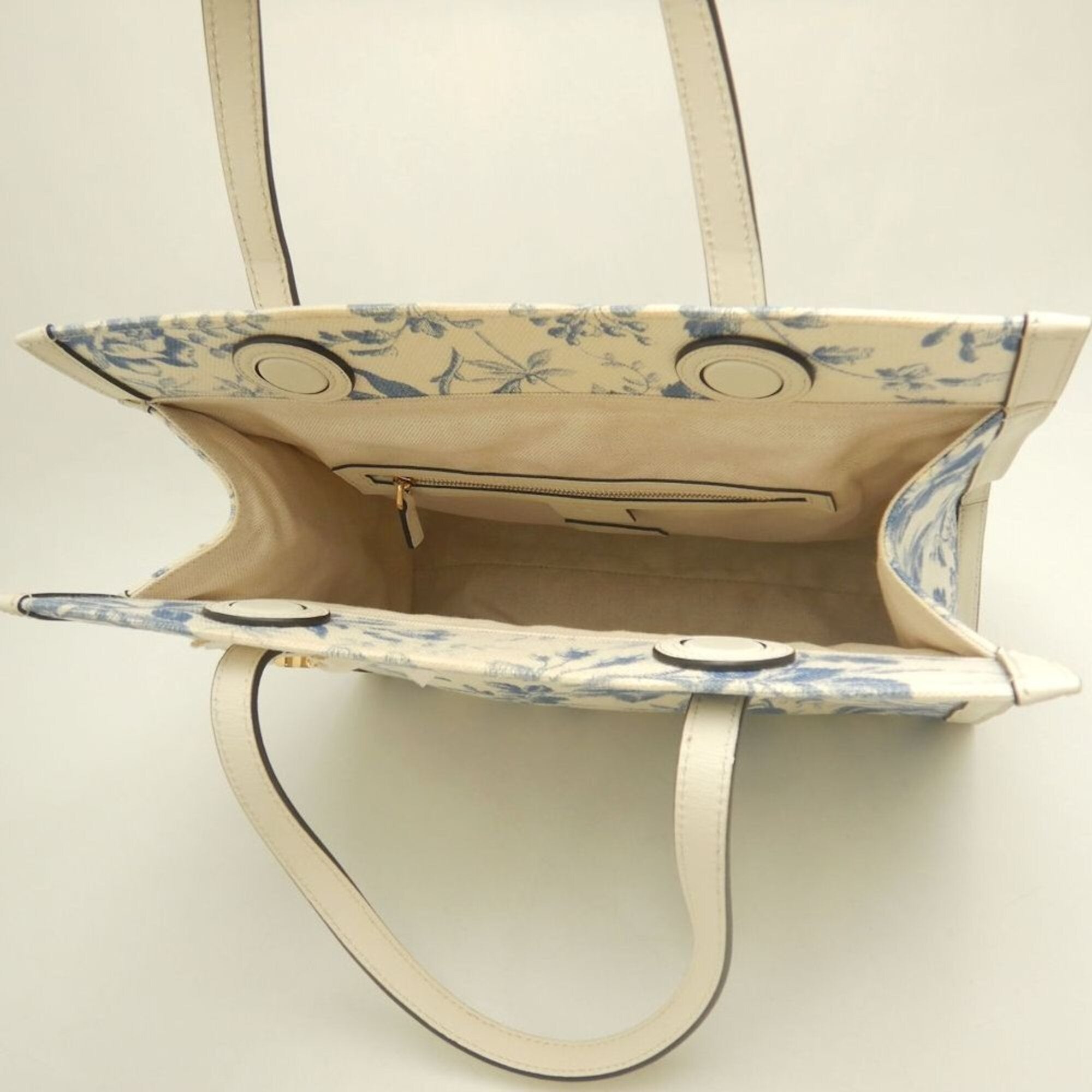 Gucci Blue Ivory Canvas Tote Bag (Pre-Owned)