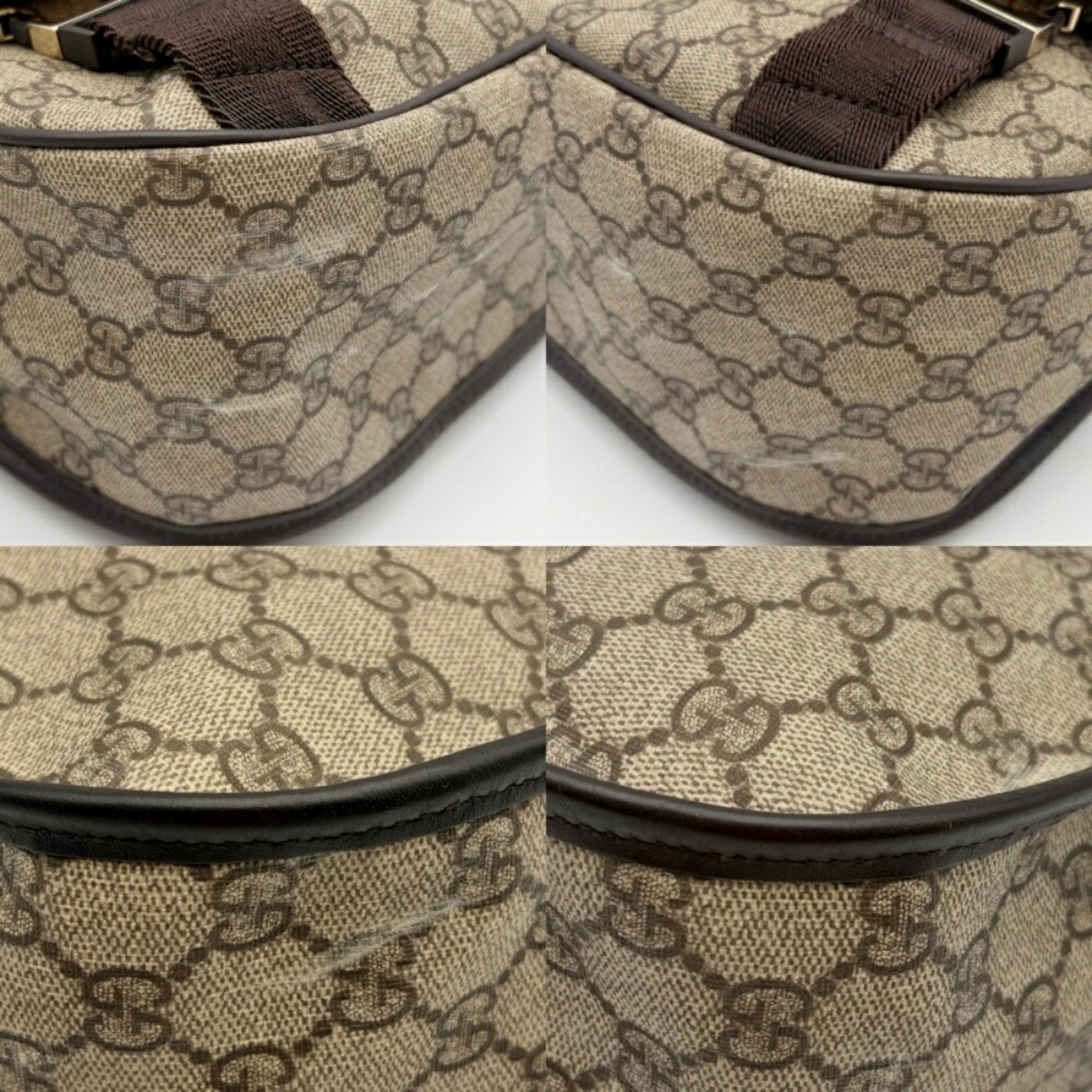 Gucci Beige Brown Pvc Leather Shoulder Bag (Pre-Owned)