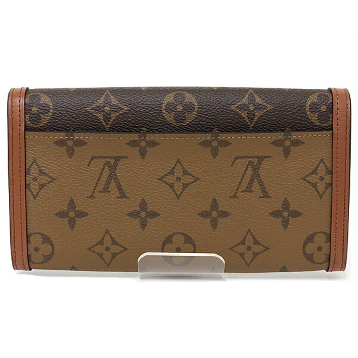 Louis Vuitton Brown Light Brown Monogram Monogram Reverse Leather Long Wallet (Bi-Fold) (Pre-Owned)