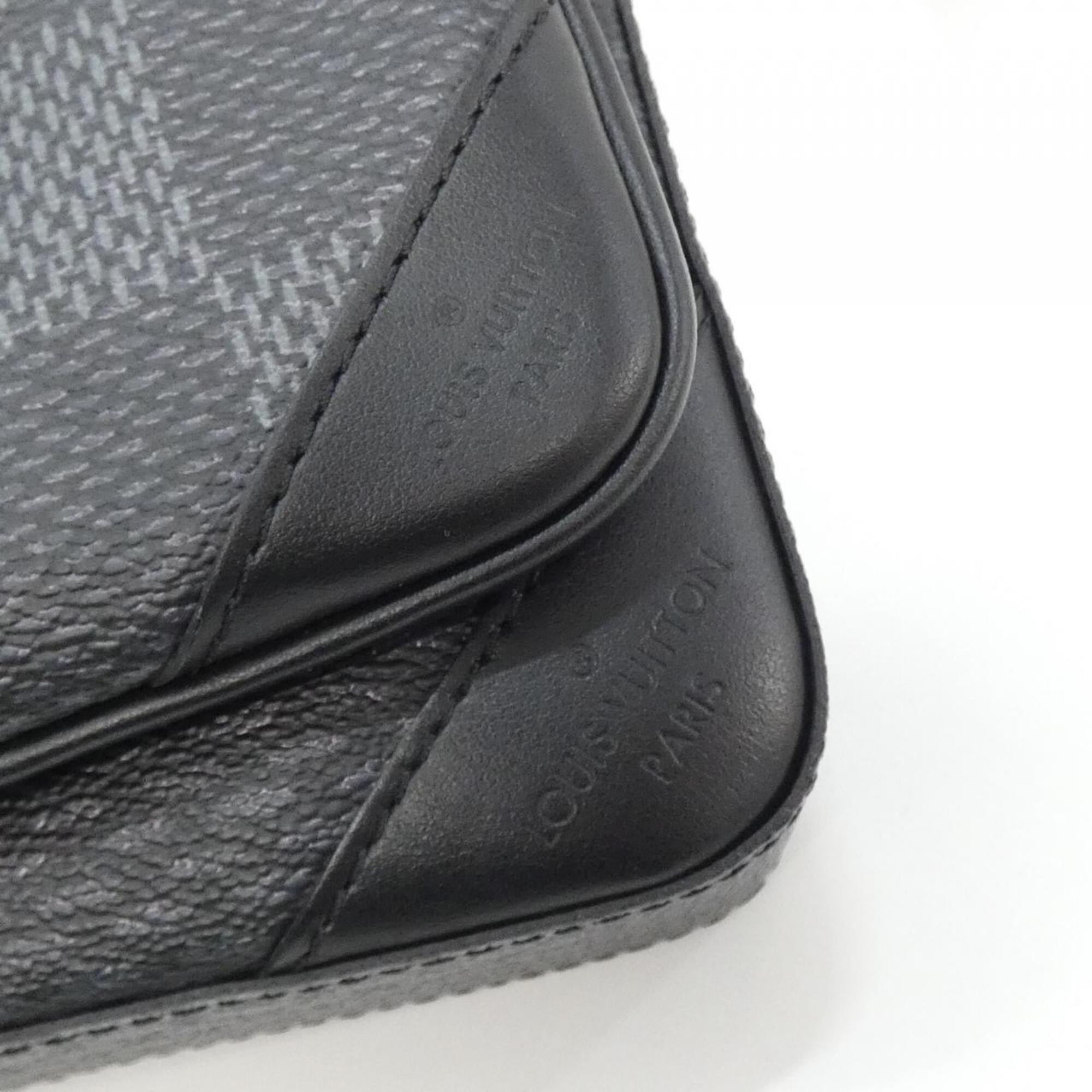 Louis Vuitton Graphite Coated Canvas Pouch Shoulder Bag (Pre-Owned)