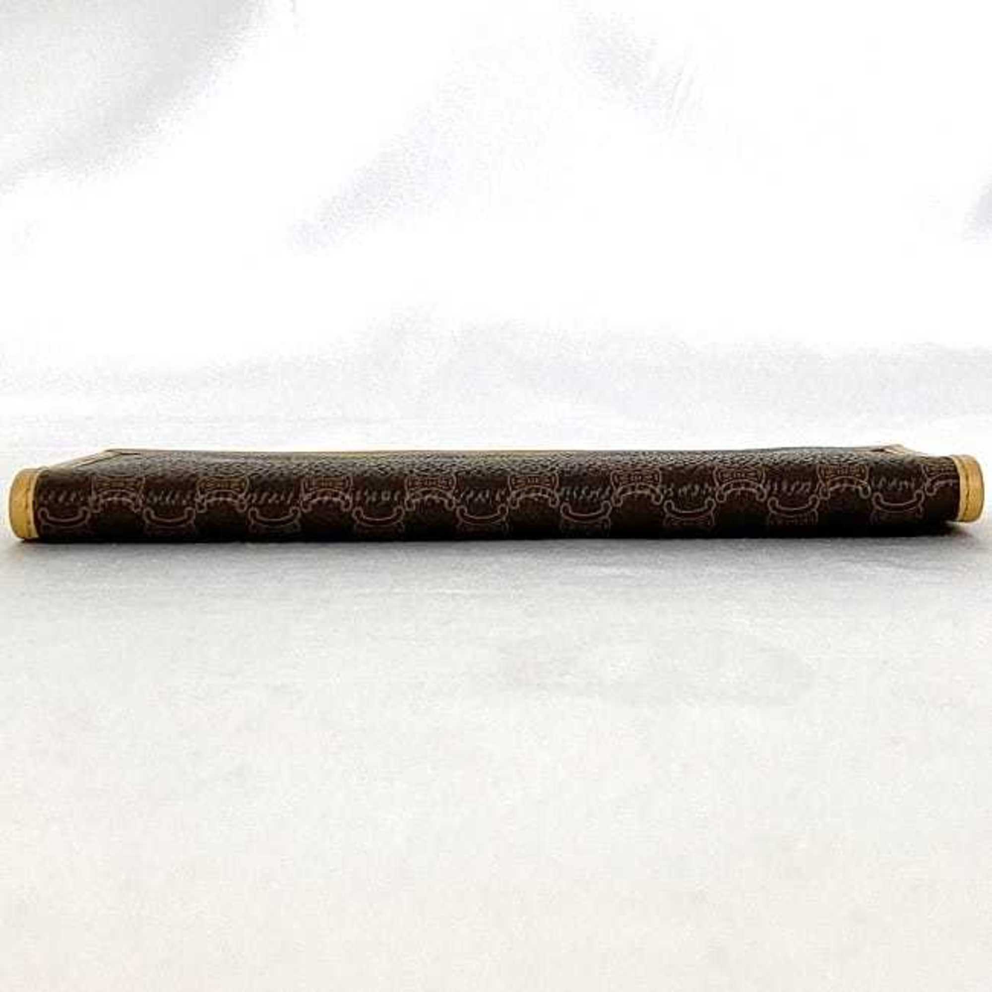 Celine Beige Brown Pvc Leather Long Wallet (Bi-Fold) (Pre-Owned)