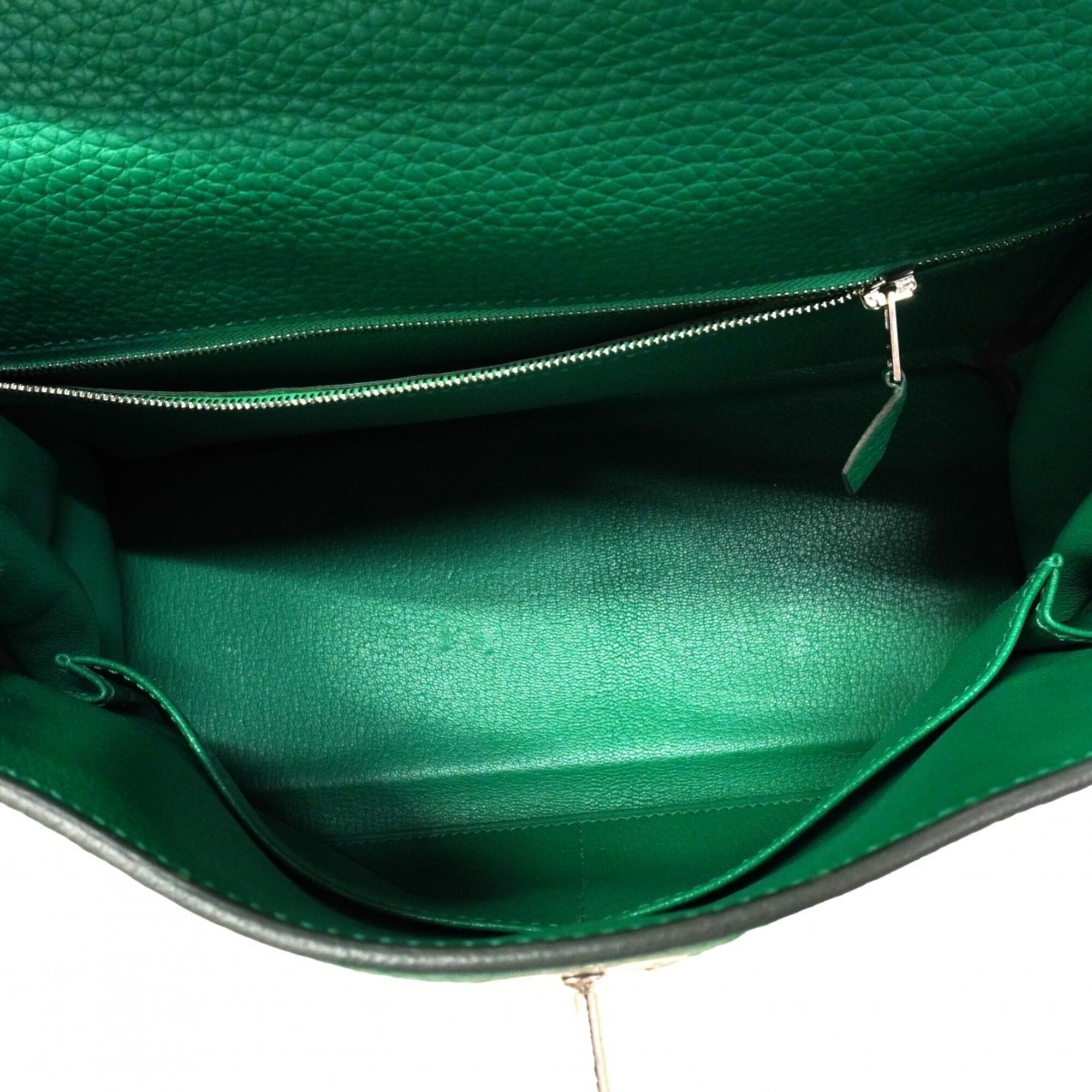 Hermes Green Taurillon Clemence Leather Handbag (Pre-Owned)