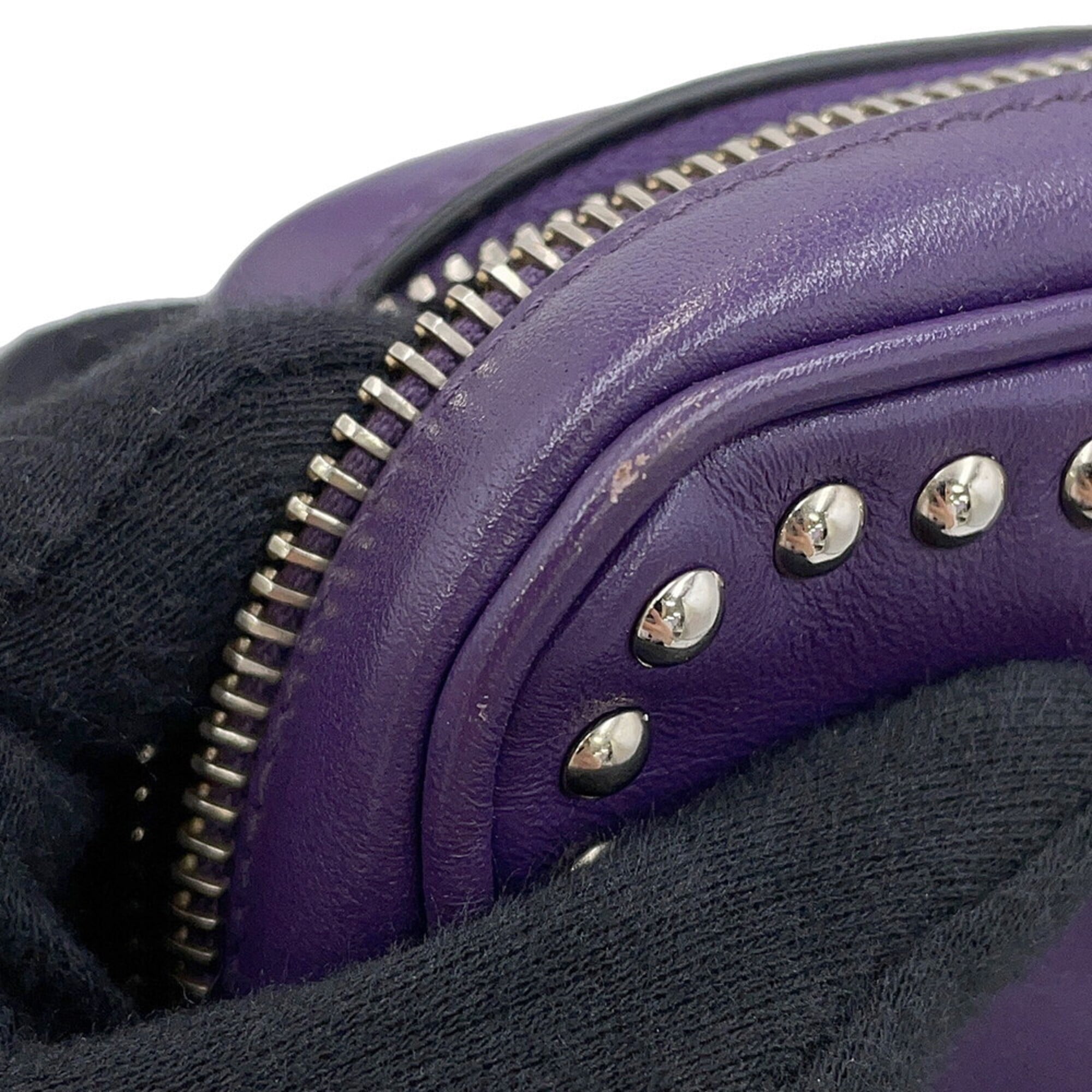 Prada Purple Leather Handbag Shoulder Bag (Pre-Owned)