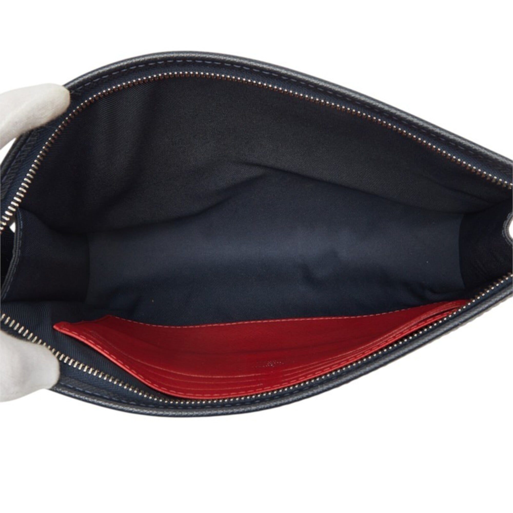 Louis Vuitton Navy Navy Blue Leather Clutch Bag Pochette (Pre-Owned)
