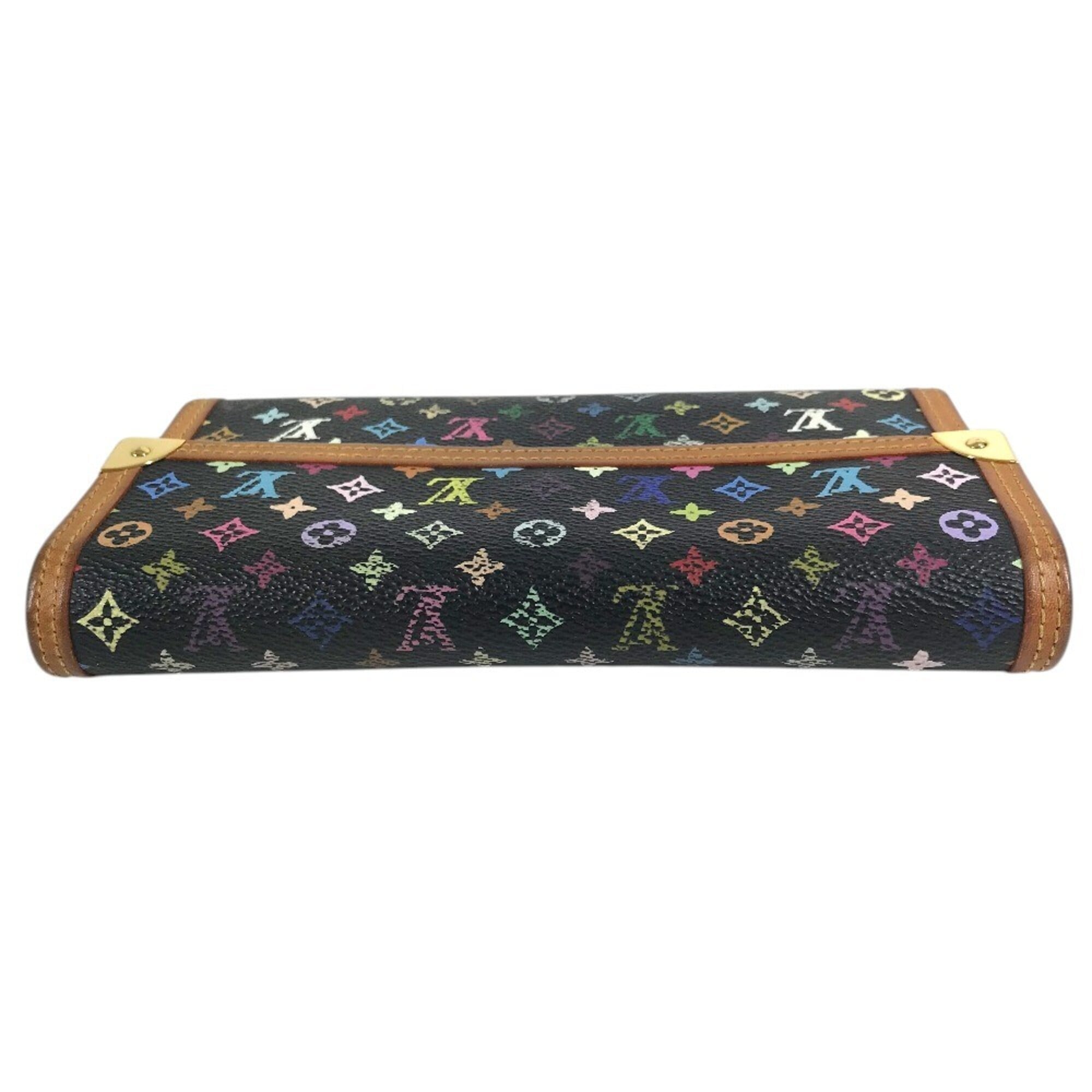 Louis Vuitton Black Noir Monogram Multicolore Wallet (Tri-Fold) (Pre-Owned)