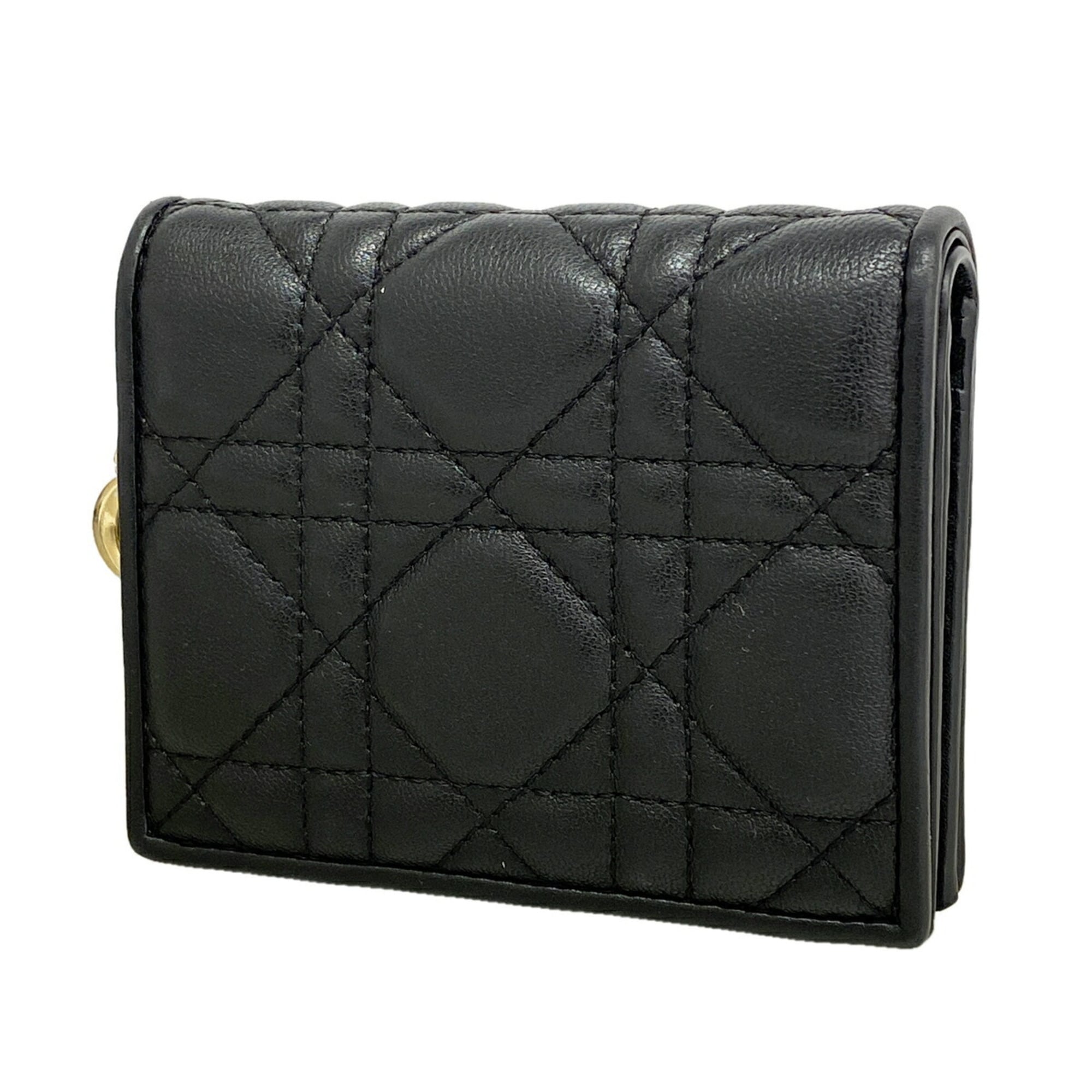 Christian Dior Black Leather Wallet (Bi-Fold) (Pre-Owned)