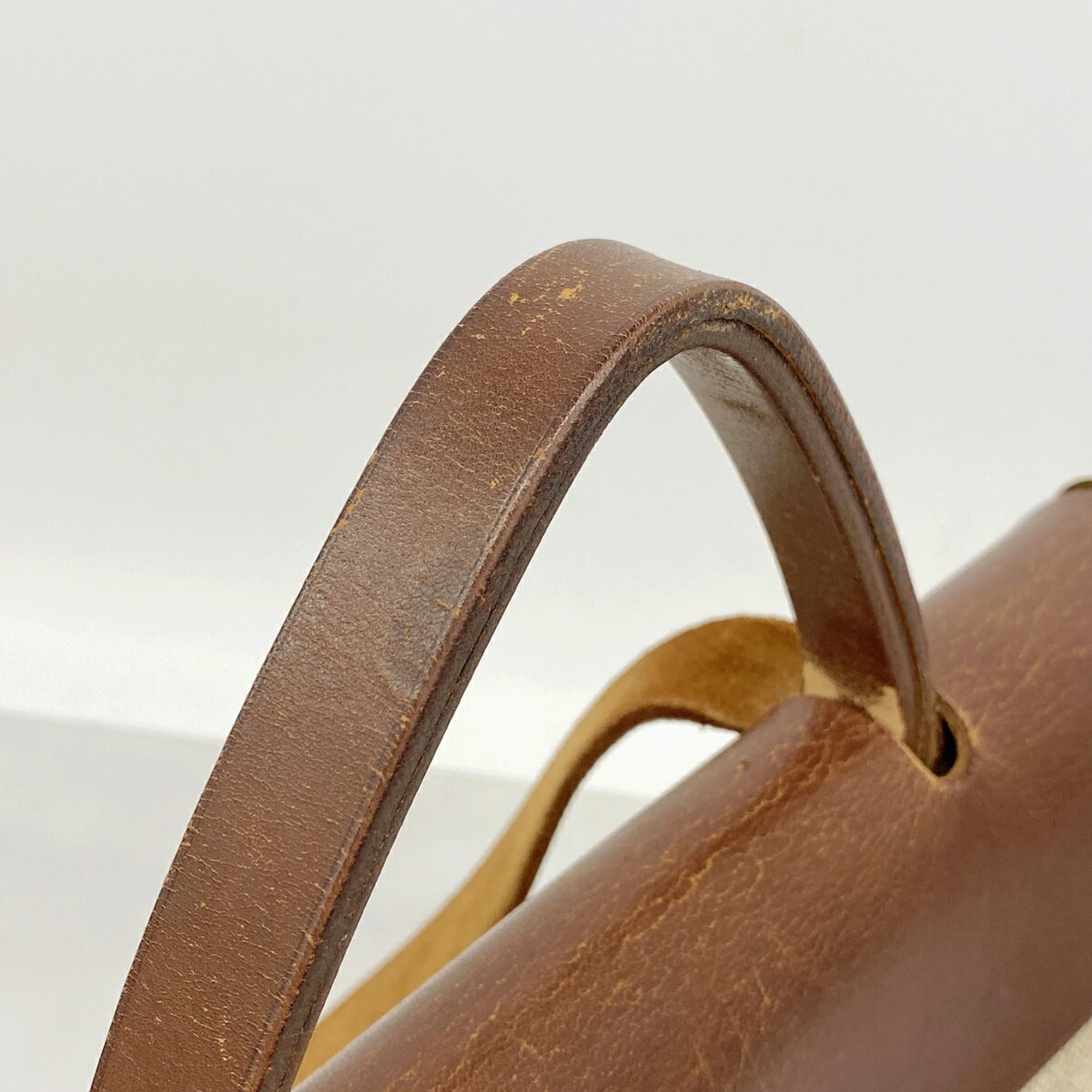 Hermes Brown Toile H Handbag (Pre-Owned)