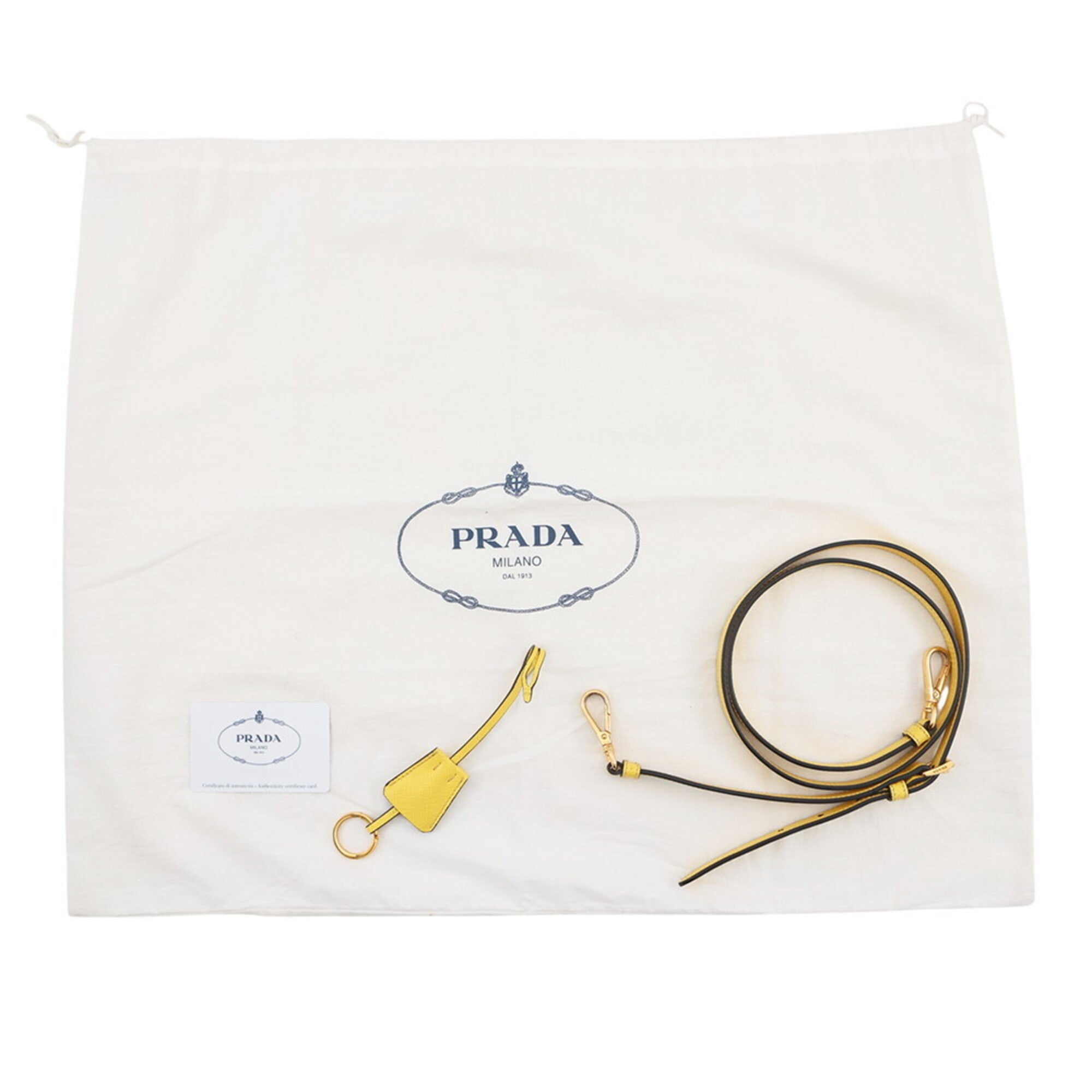 Prada Saffiano Yellow Leather Handbag (Pre-Owned)