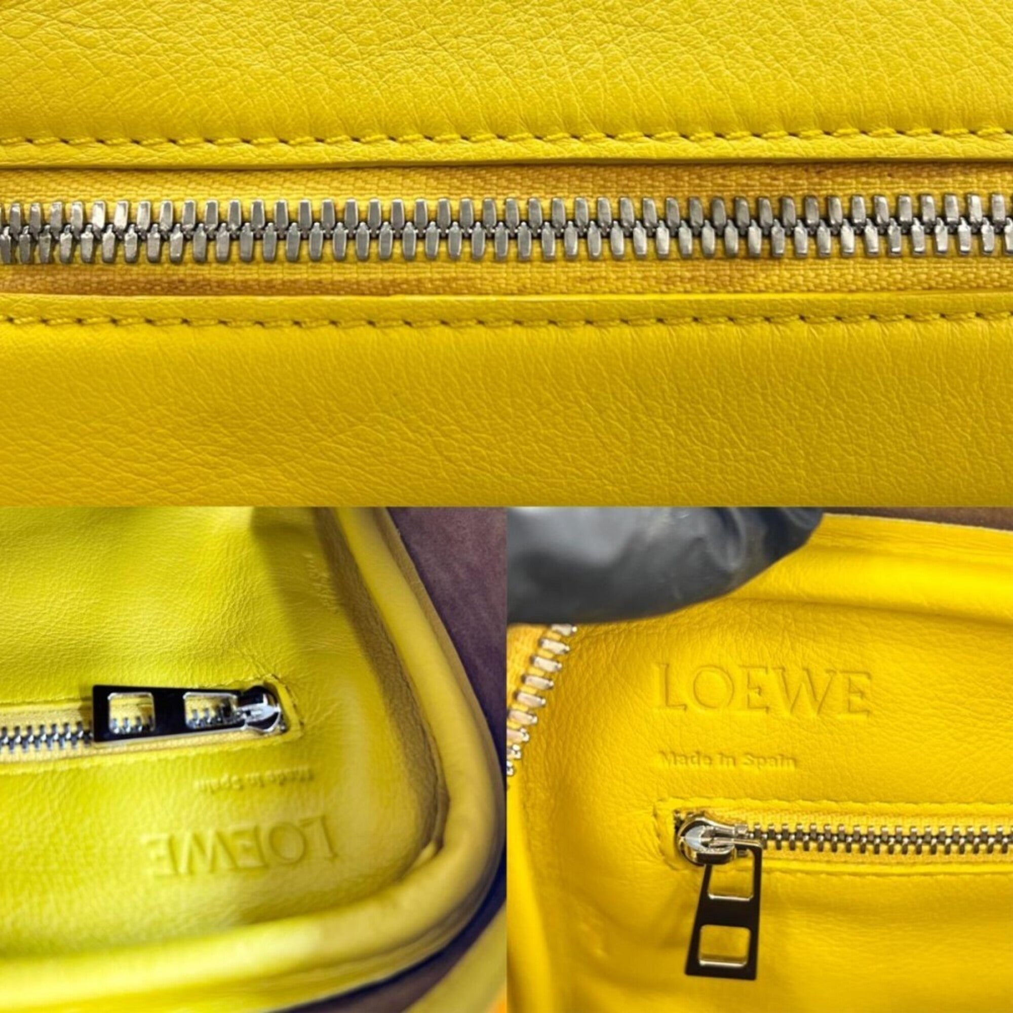 Loewe Yellow Leather Handbag Shoulder Bag (Pre-Owned)