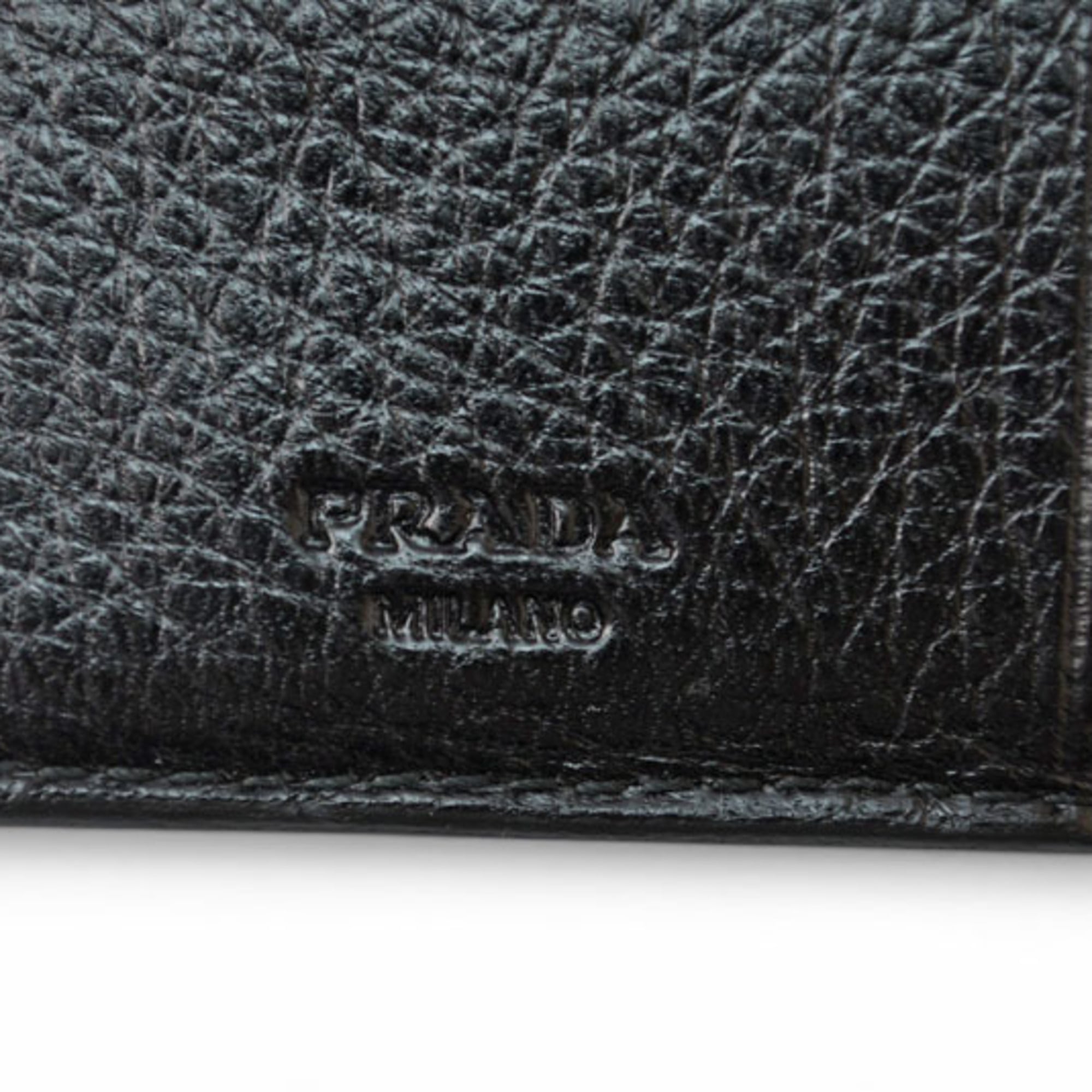 Prada Black Leather Wallet (Tri-Fold) (Pre-Owned)