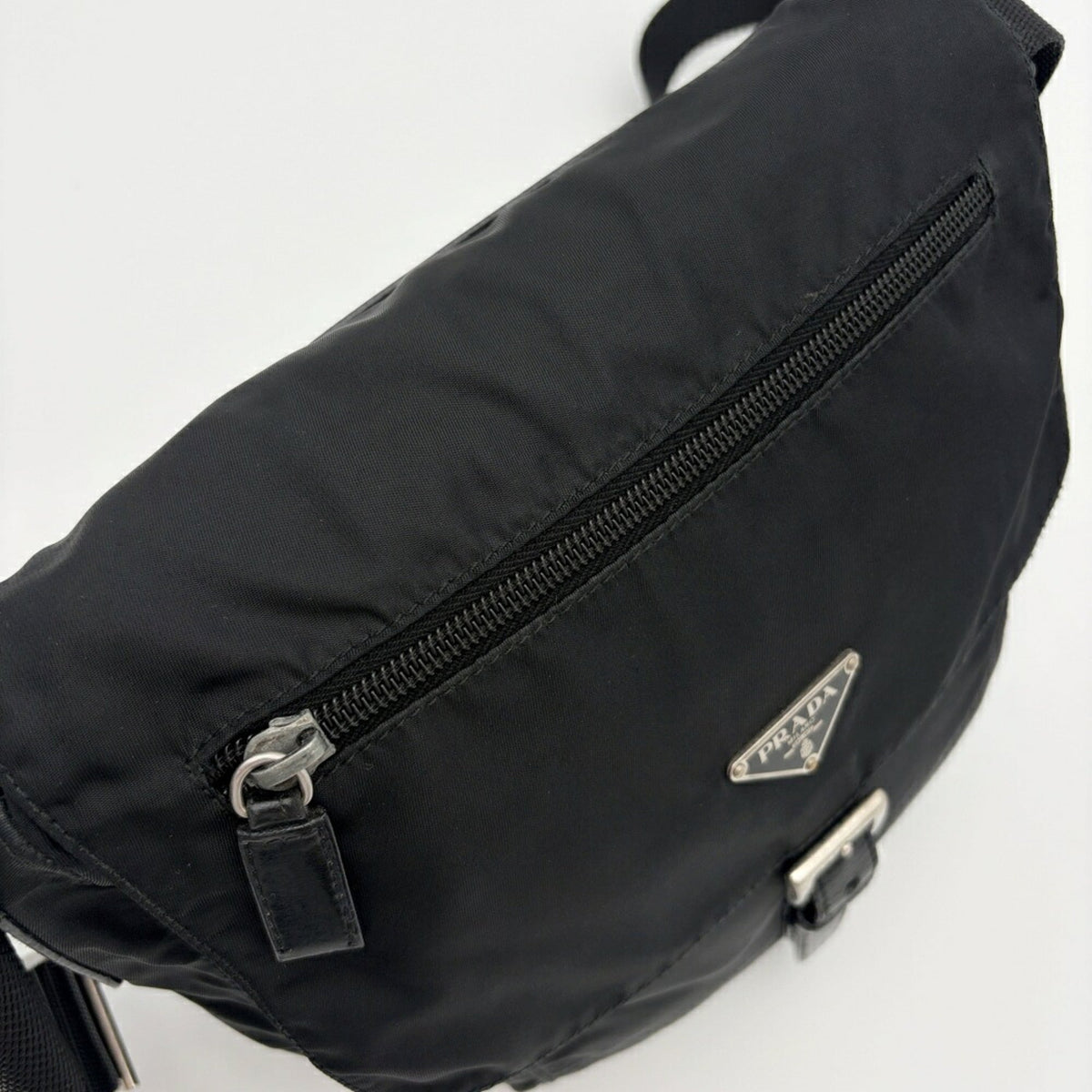 Prada Black Nylon Leather Shoulder Bag (Pre-Owned)