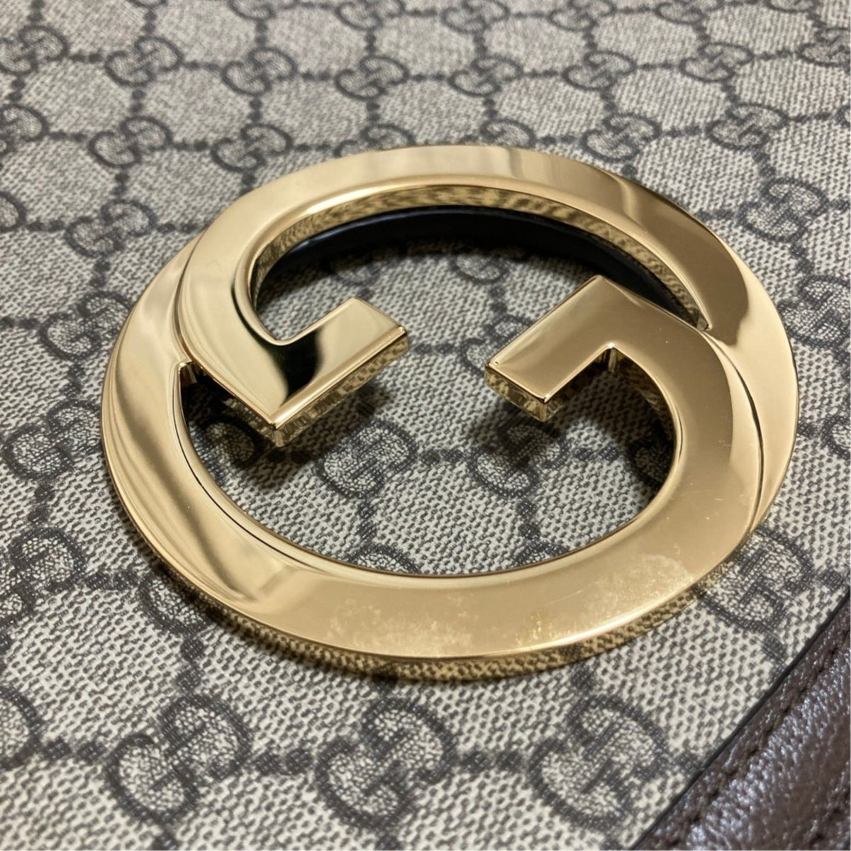 Gucci Beige Brown Gg Supreme Shoulder Bag (Pre-Owned)