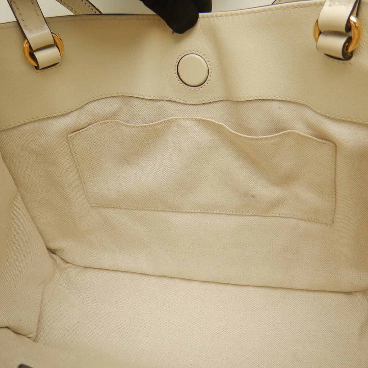 Gucci Horsebit Ivory Leather Tote Bag (Pre-Owned)