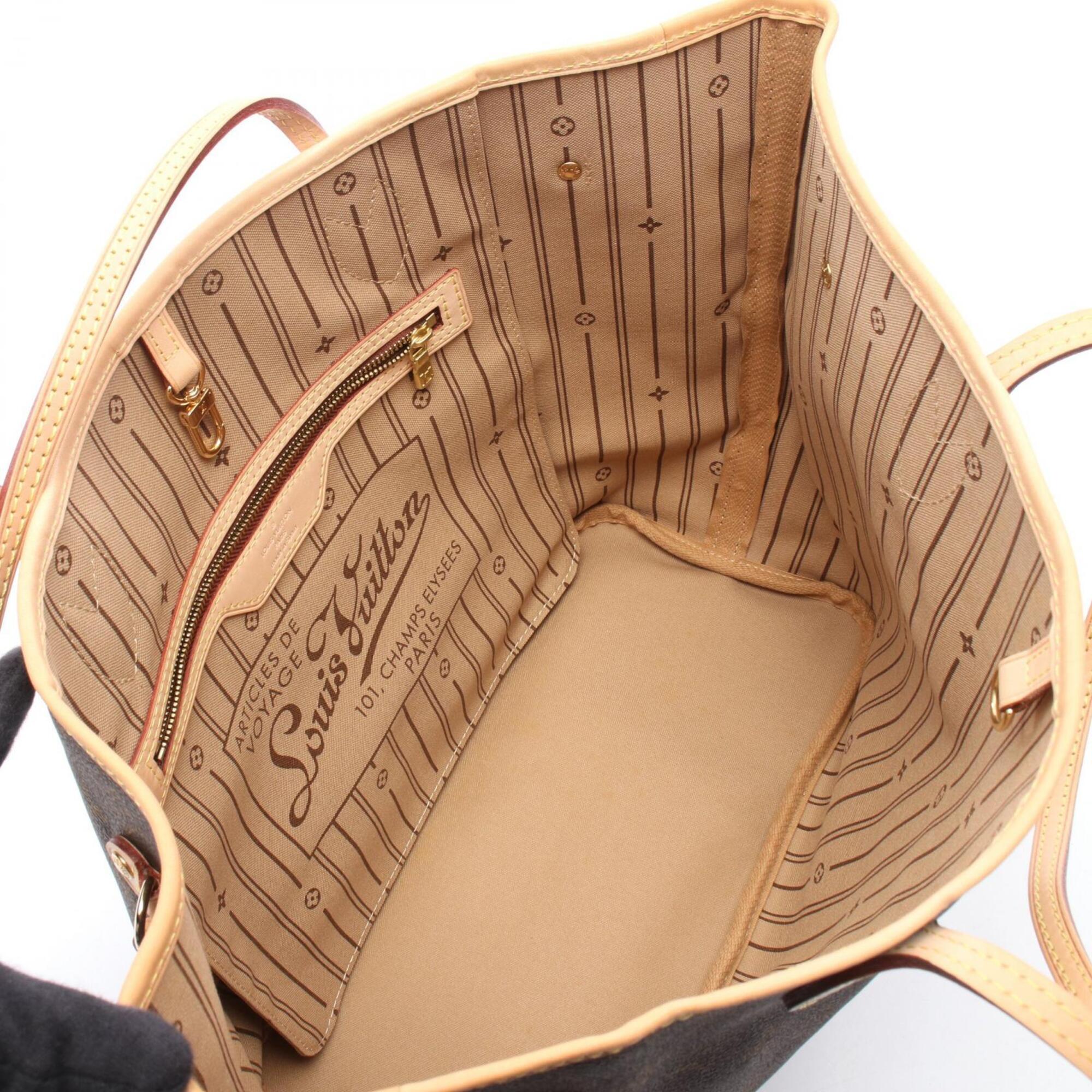 Louis Vuitton Brown Pvc Coated Canvas Leather Tote Bag (Pre-Owned)