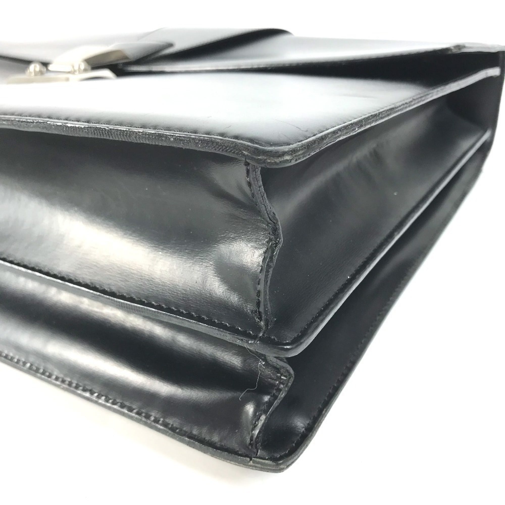 Cartier Black Leather Briefcase Handbag Tote Bag (Pre-Owned)