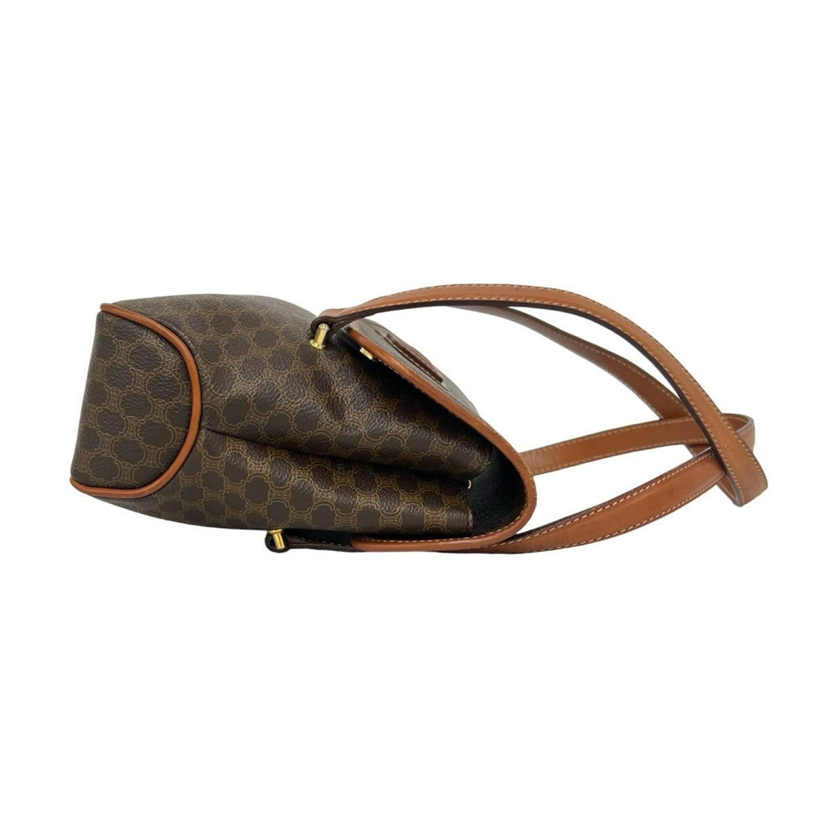 Celine Enamel Brown Pvc Leather Handbag Shoulder Bag Tote Bag (Pre-Owned)