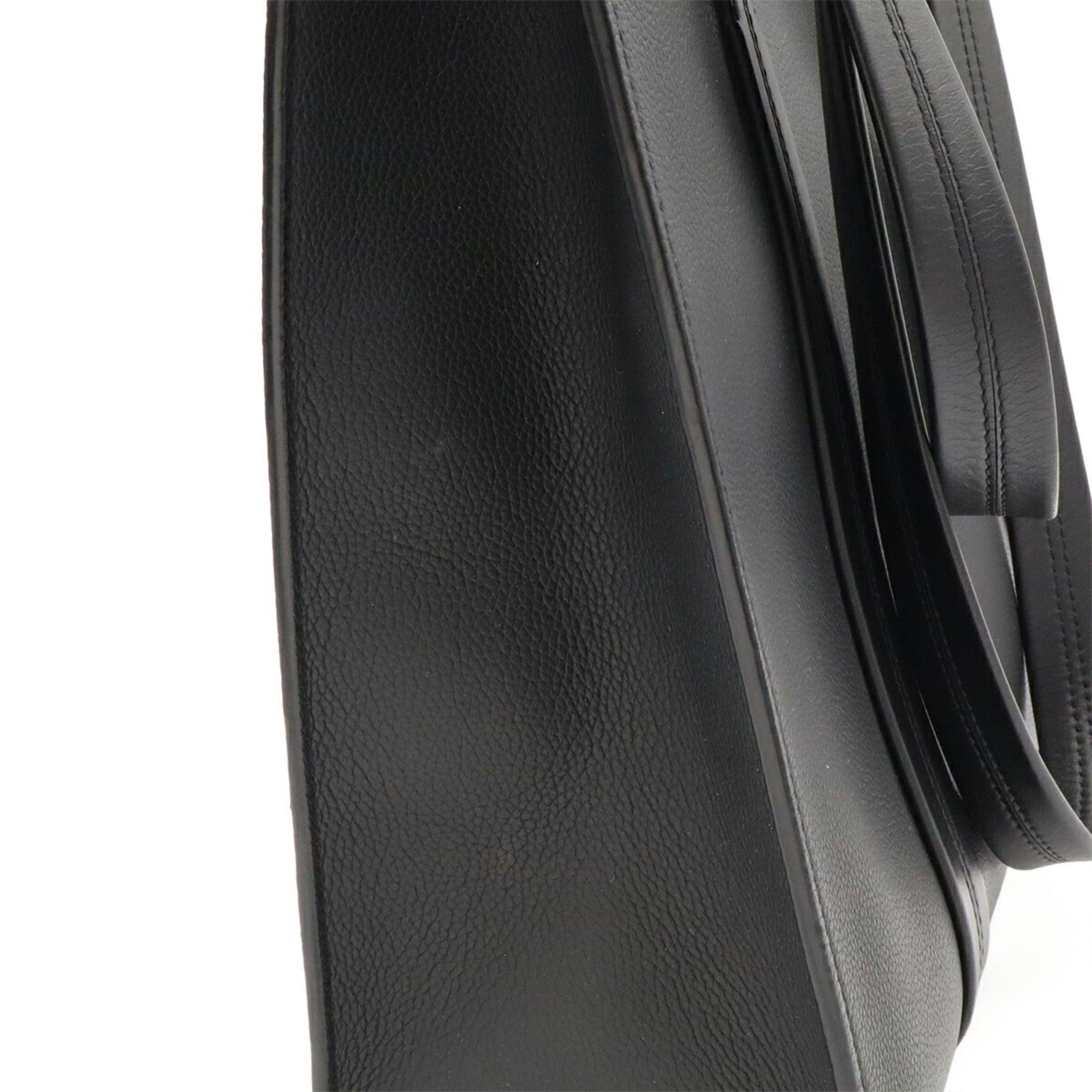 Louis Vuitton Noir Leather Shoulder Bag Tote Bag (Pre-Owned)