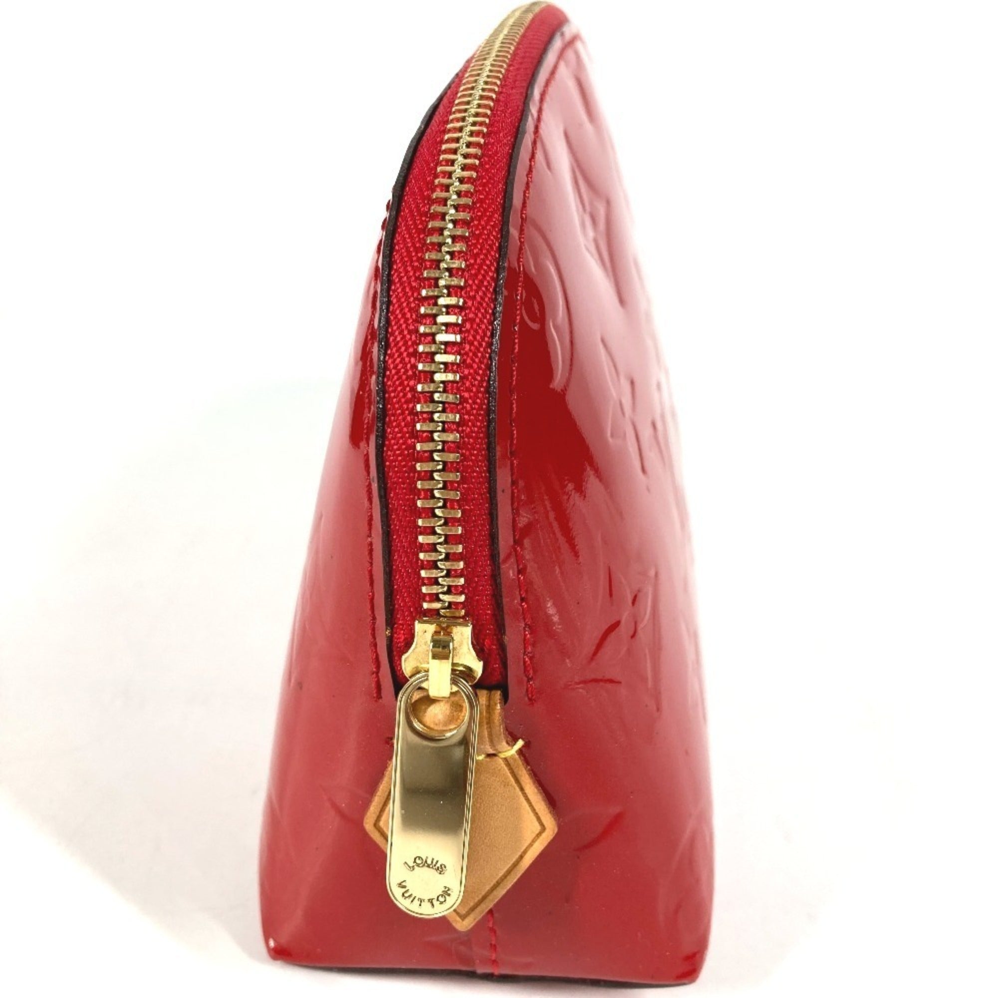 Louis Vuitton Pomme D'amour Red Color Monogram Vernis Canvas Handbag Pouch (Pre-Owned)