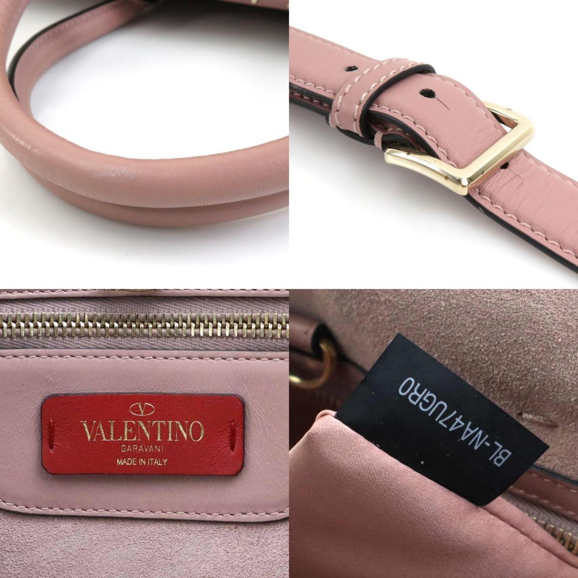 Valentino Garavani Pink Leather Handbag Shoulder Bag (Pre-Owned)