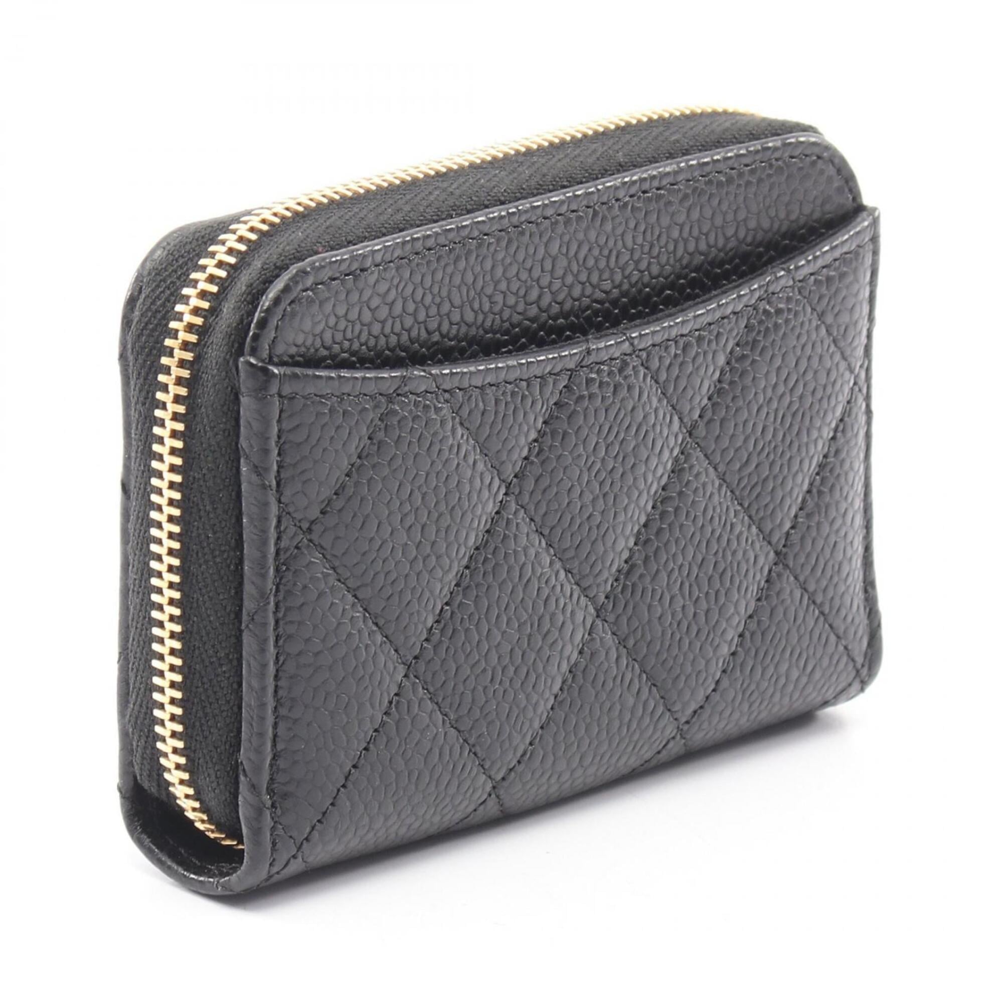 Chanel Black Leather Coin Purse/Coin Case (Pre-Owned)