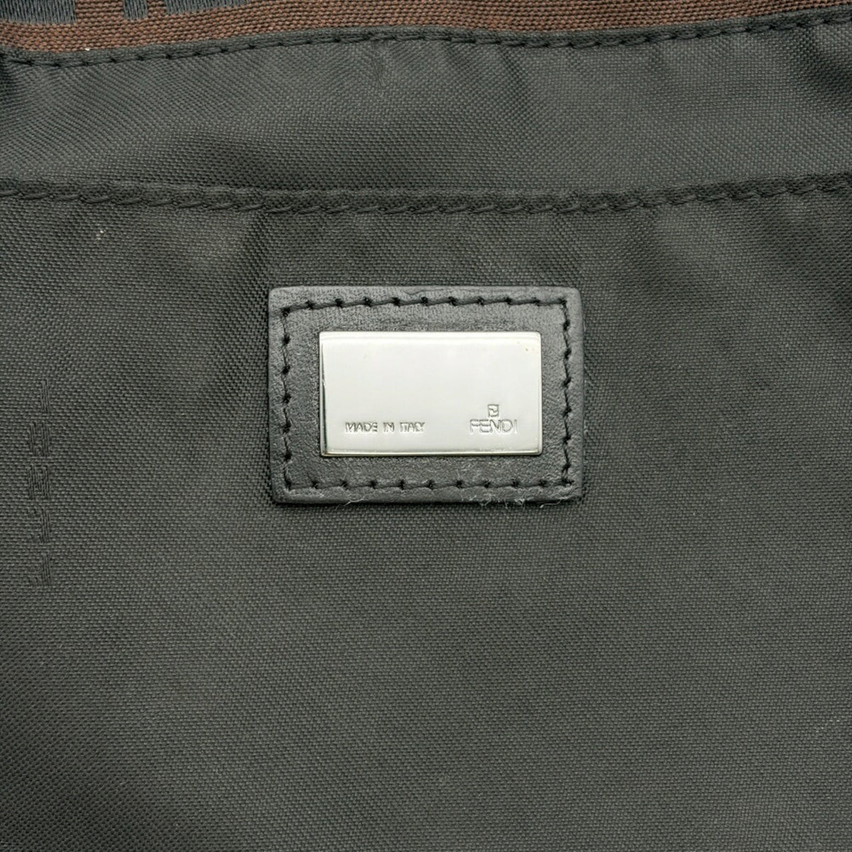Fendi Zucca Black Brown Canvas Leather Shoulder Bag (Pre-Owned)