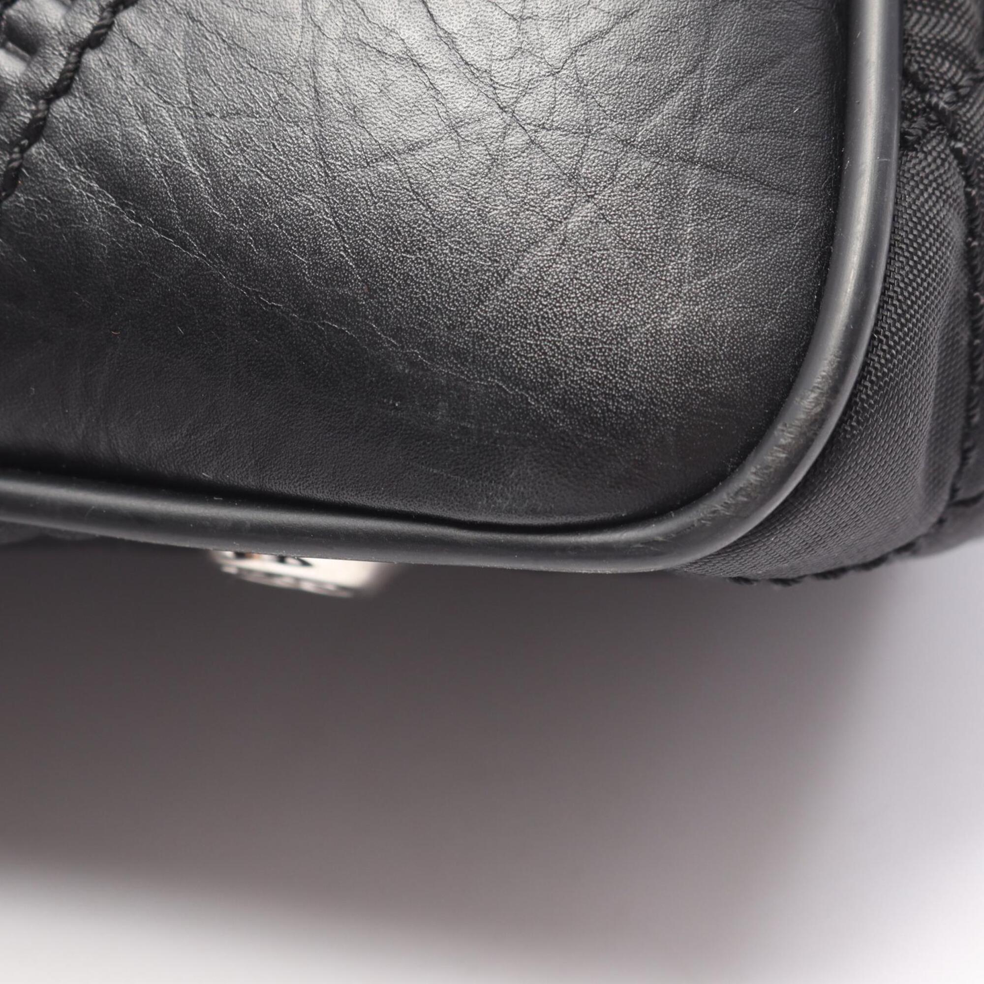 Chanel Black Nylon Leather Handbag Tote Bag (Pre-Owned)
