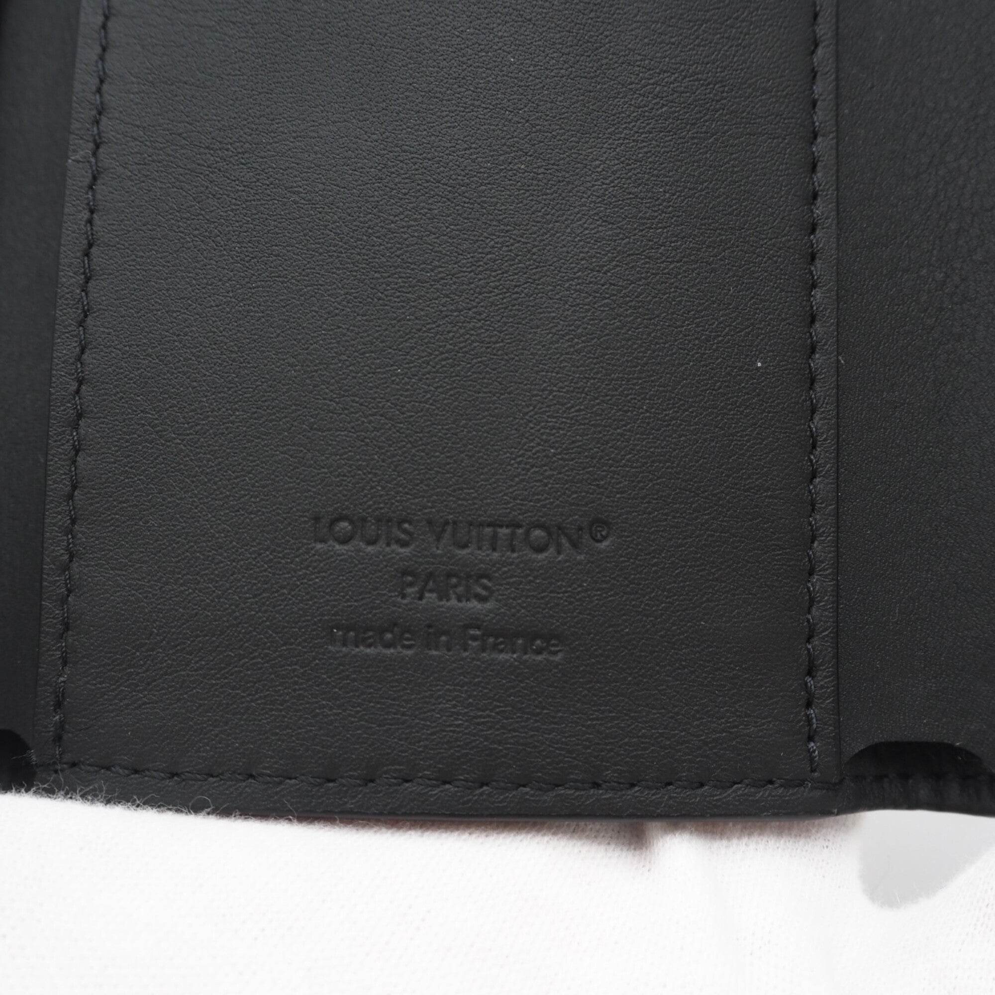 Louis Vuitton Monogram Shadow Black Leather Wallet (Tri-Fold) (Pre-Owned)