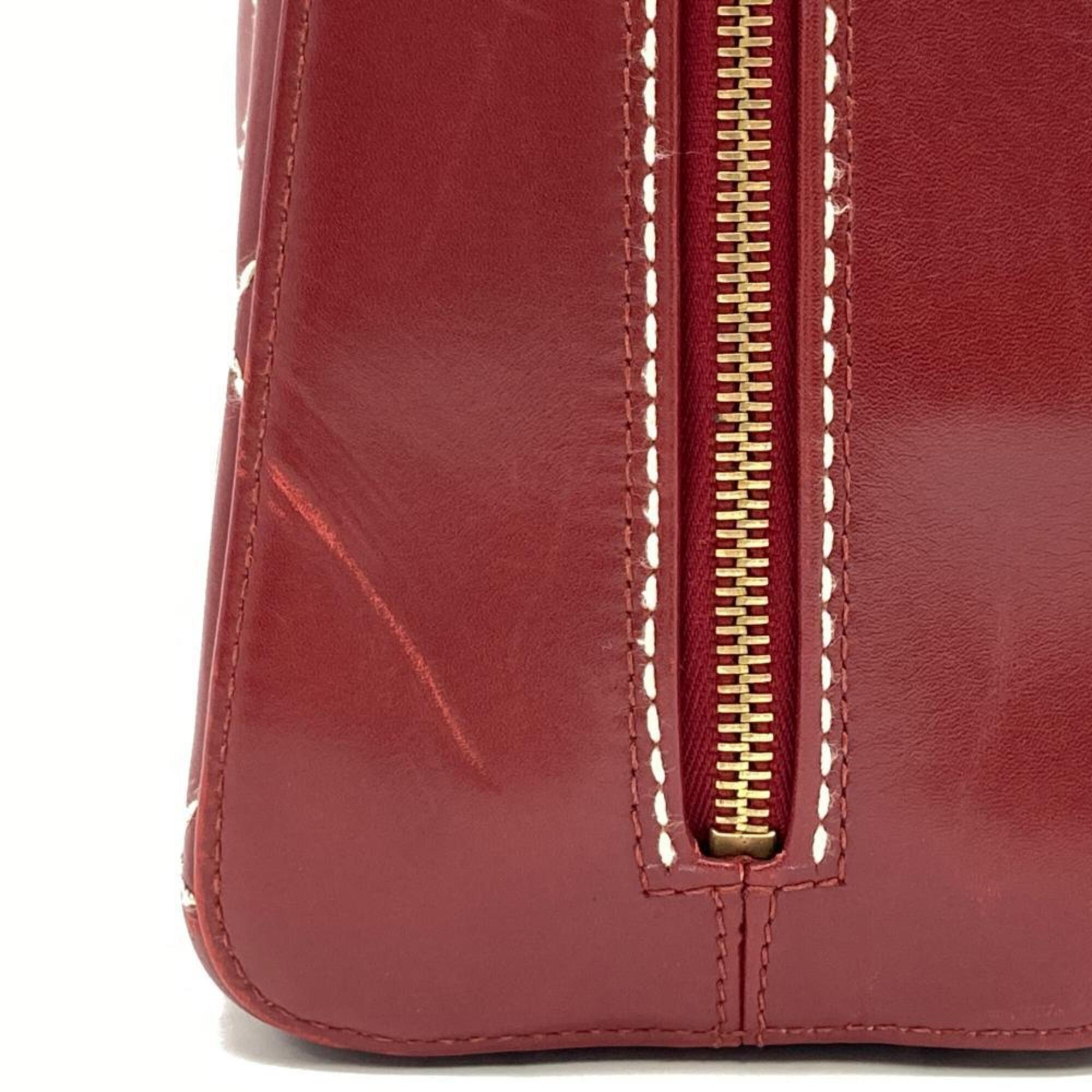 Chanel Bordeaux Red Color Wine Boston Bag Handbag (Pre-Owned)