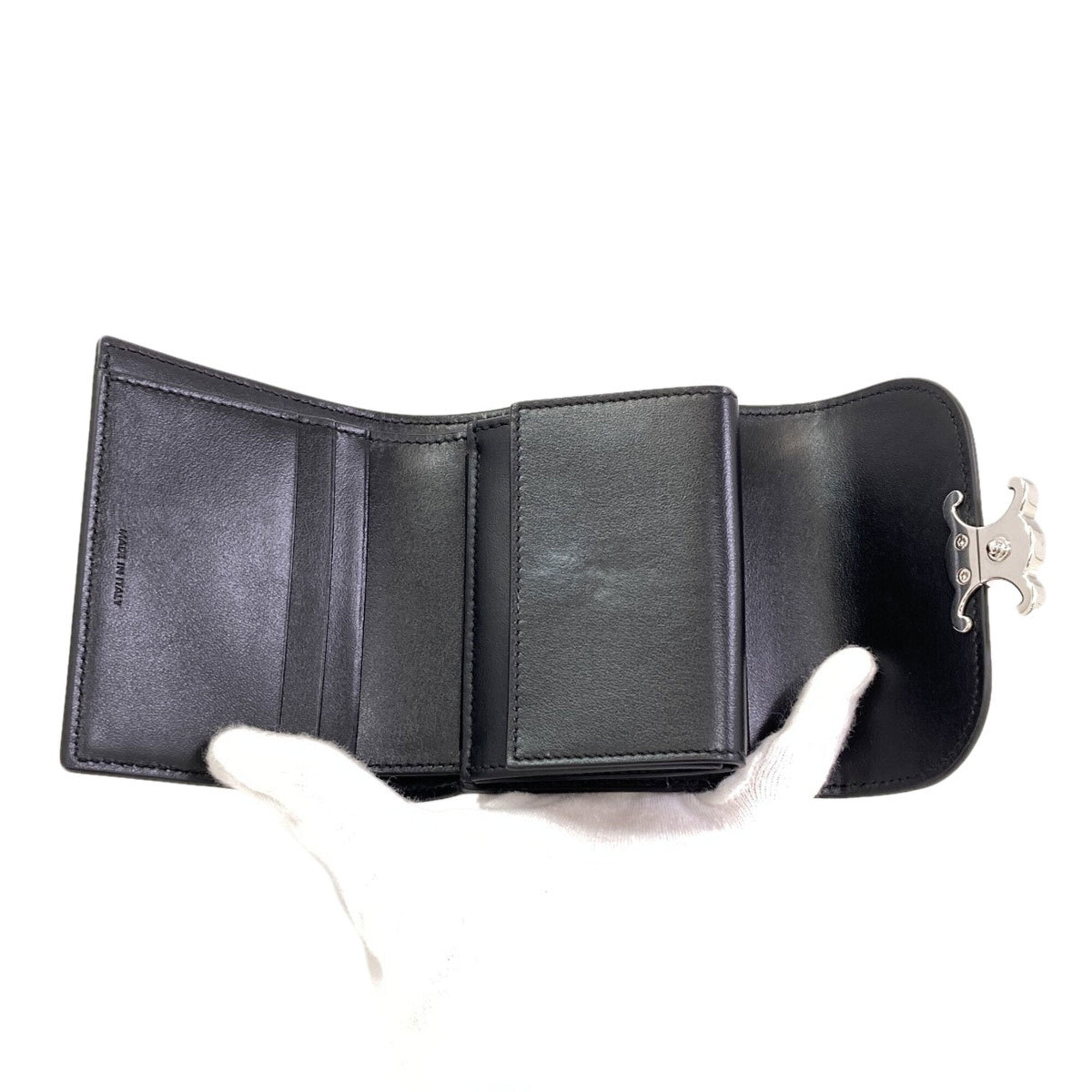 Celine Black Leather Wallet (Tri-Fold) (Pre-Owned)