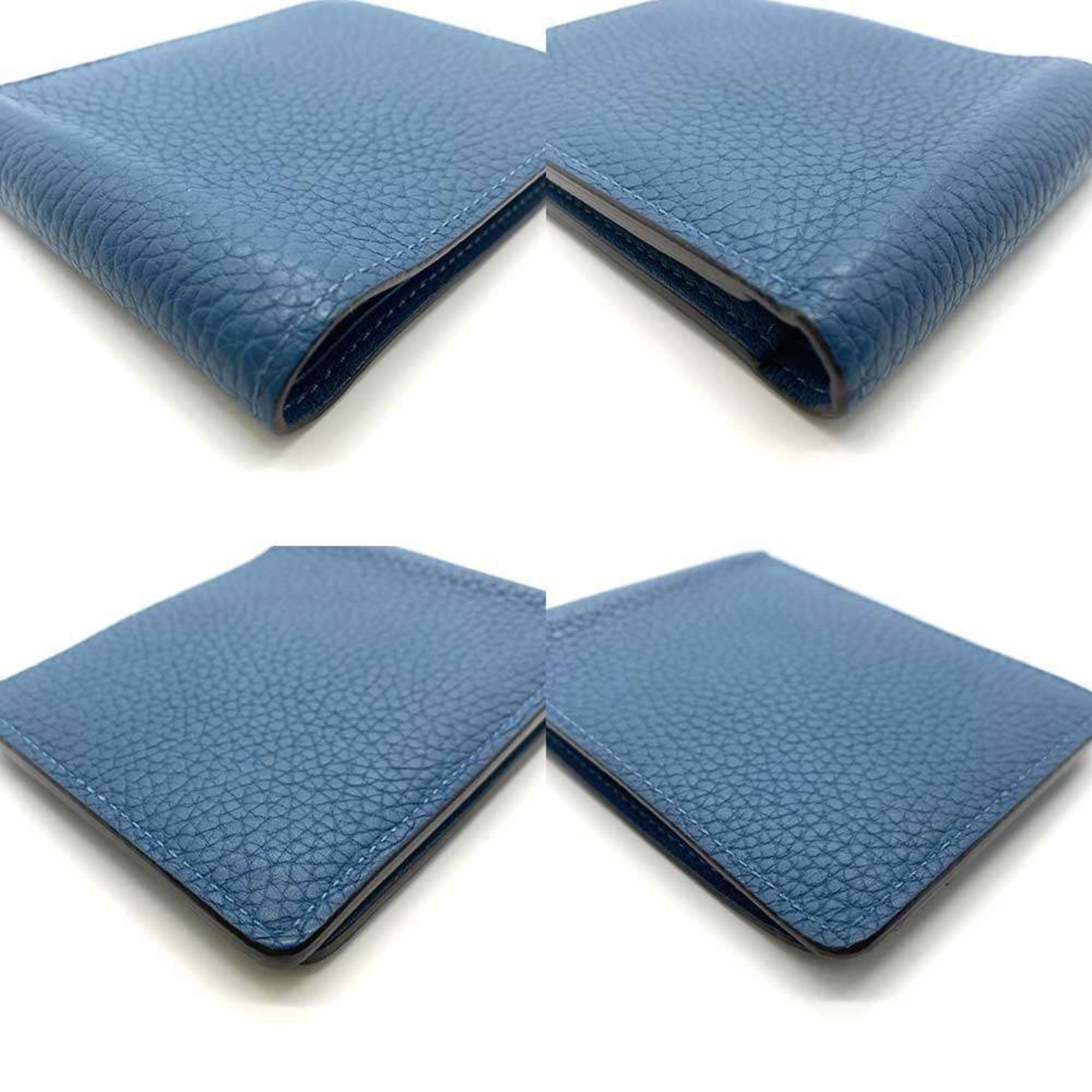 Louis Vuitton Taurillon Blue Leather Wallet (Bi-Fold) (Pre-Owned)