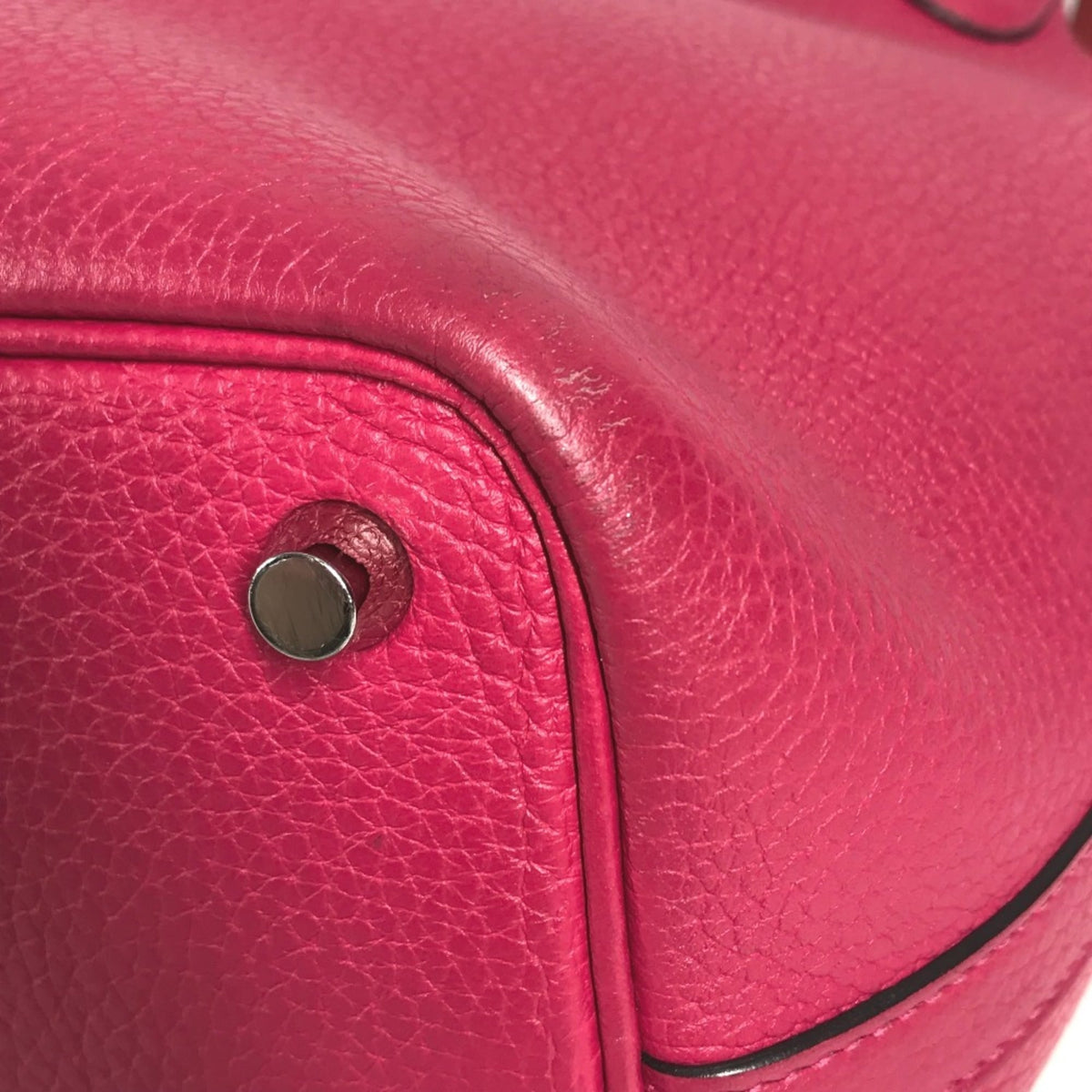 Hermes Pink Red Color Taurillon Clemence Leather Handbag (Pre-Owned)