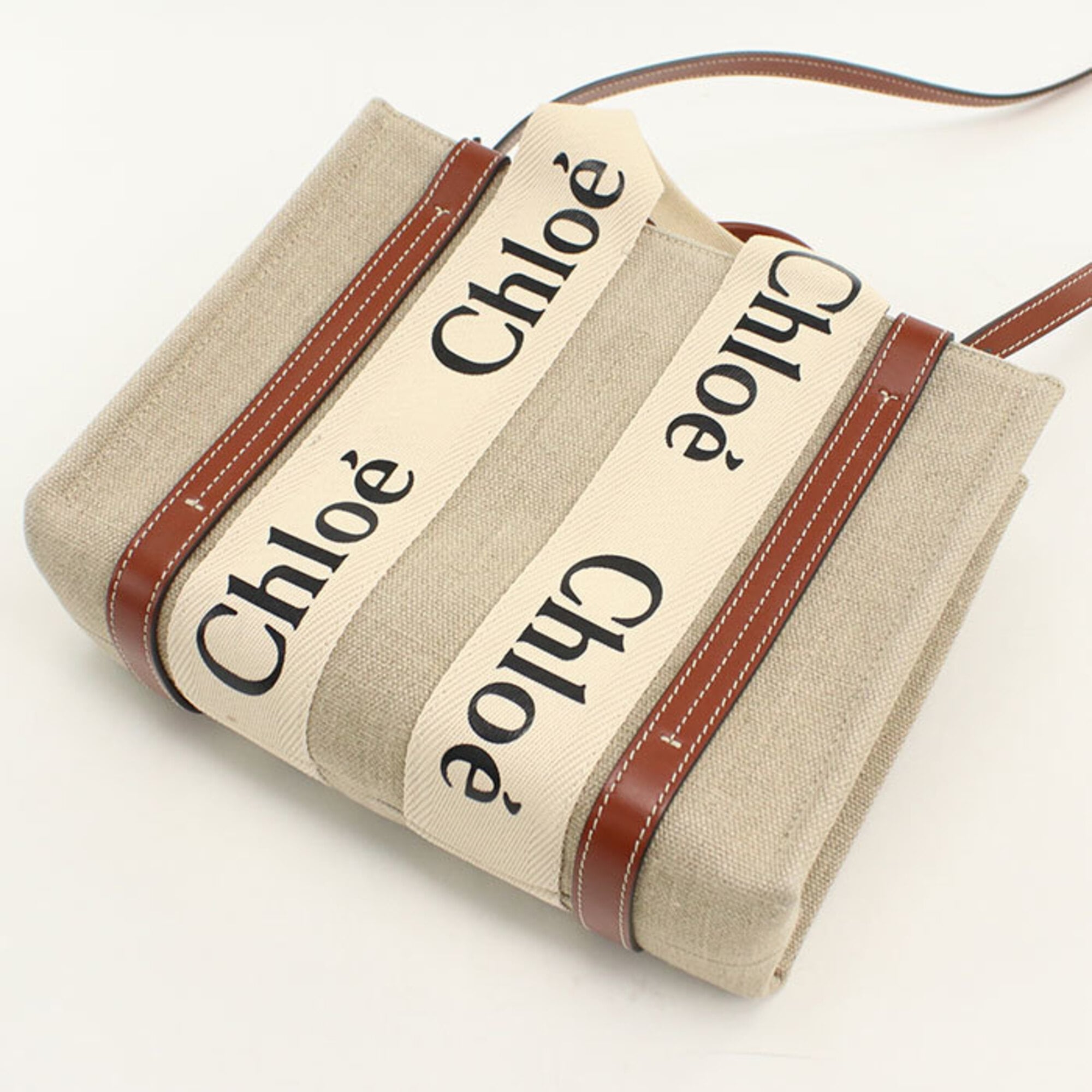 Chloé Beige Linen Tote Bag (Pre-Owned)