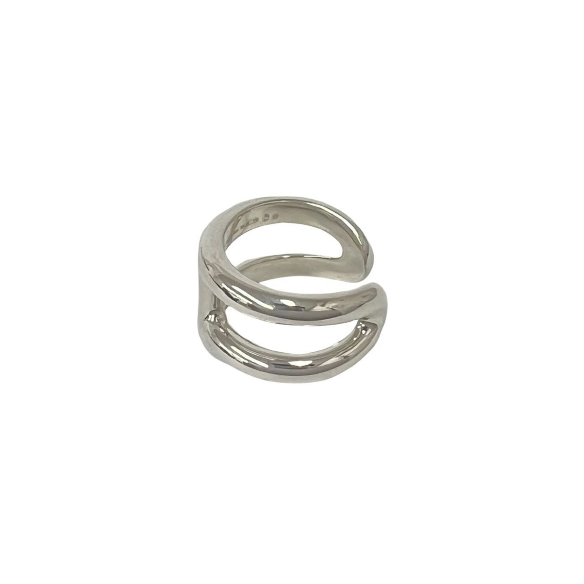 Hermes Silver Silver 925 Band Ring (Pre-Owned)