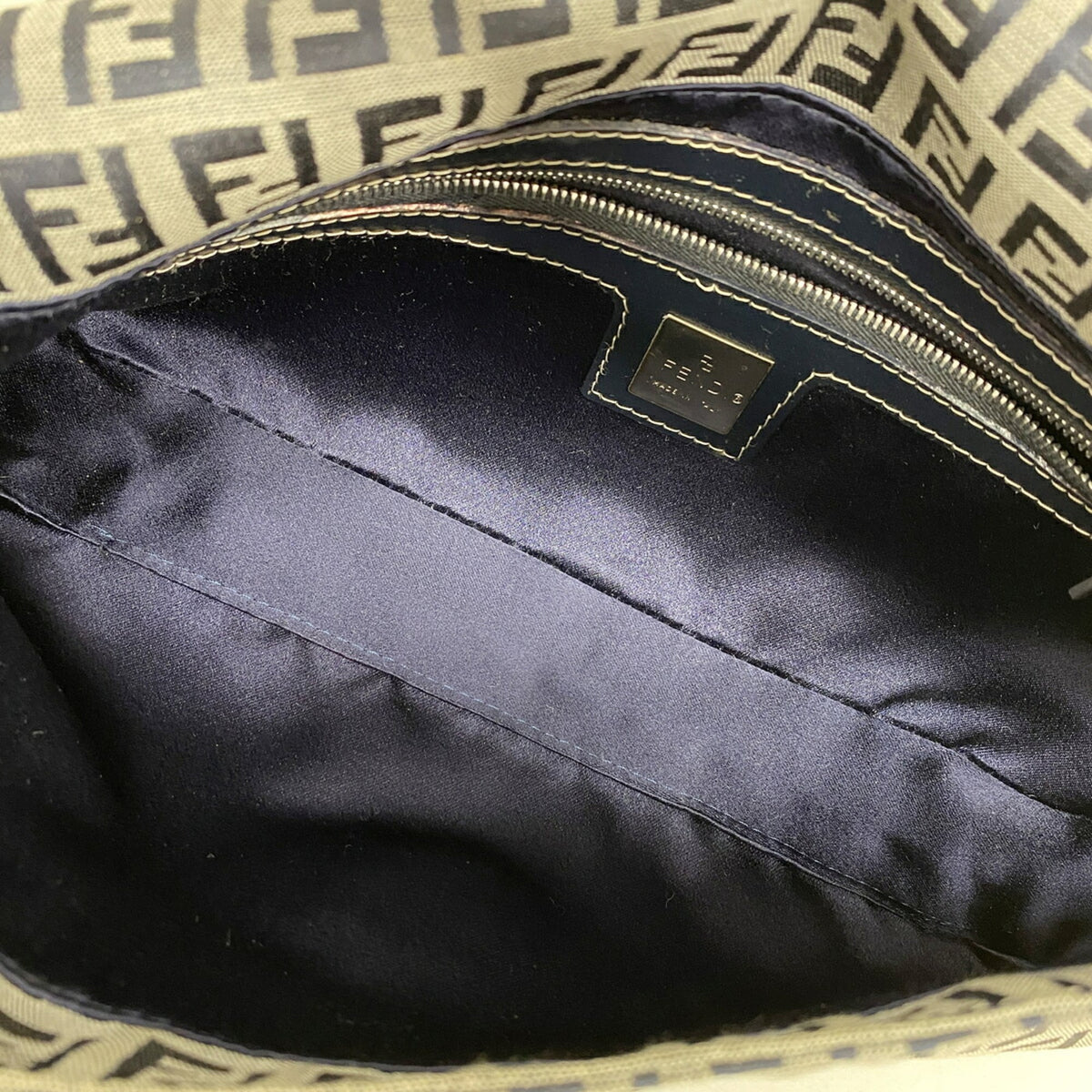 Fendi Navy Nylon Canvas Handbag (Pre-Owned)