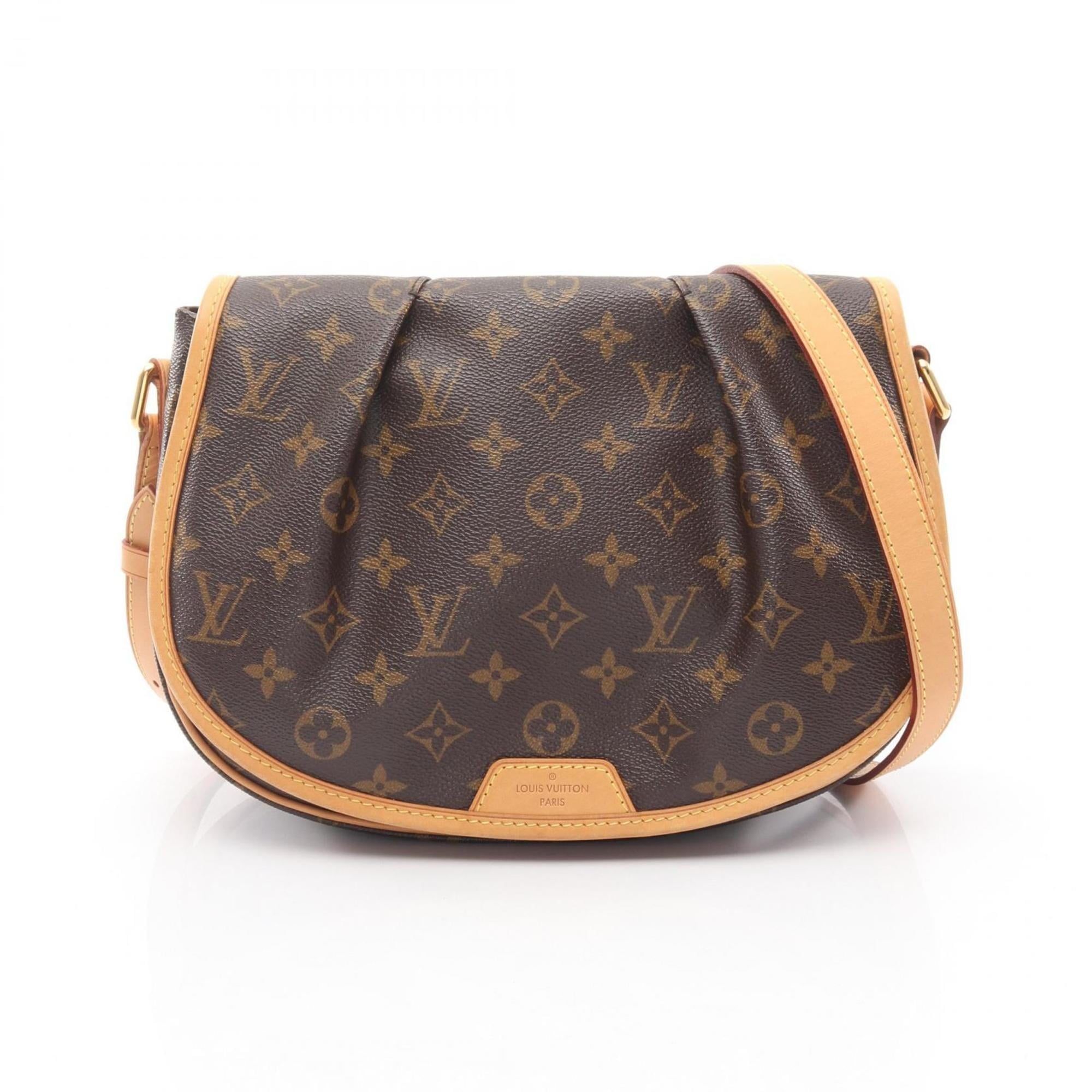 Louis Vuitton Brown Coated Canvas Leather Handbag Shoulder Bag (Pre-Owned)