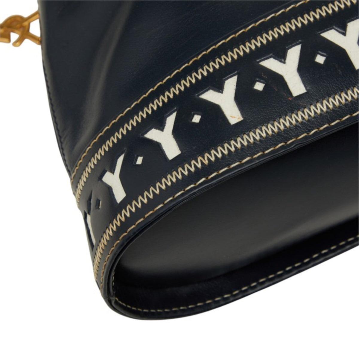 Saint Laurent Navy Leather Handbag Shoulder Bag (Pre-Owned)