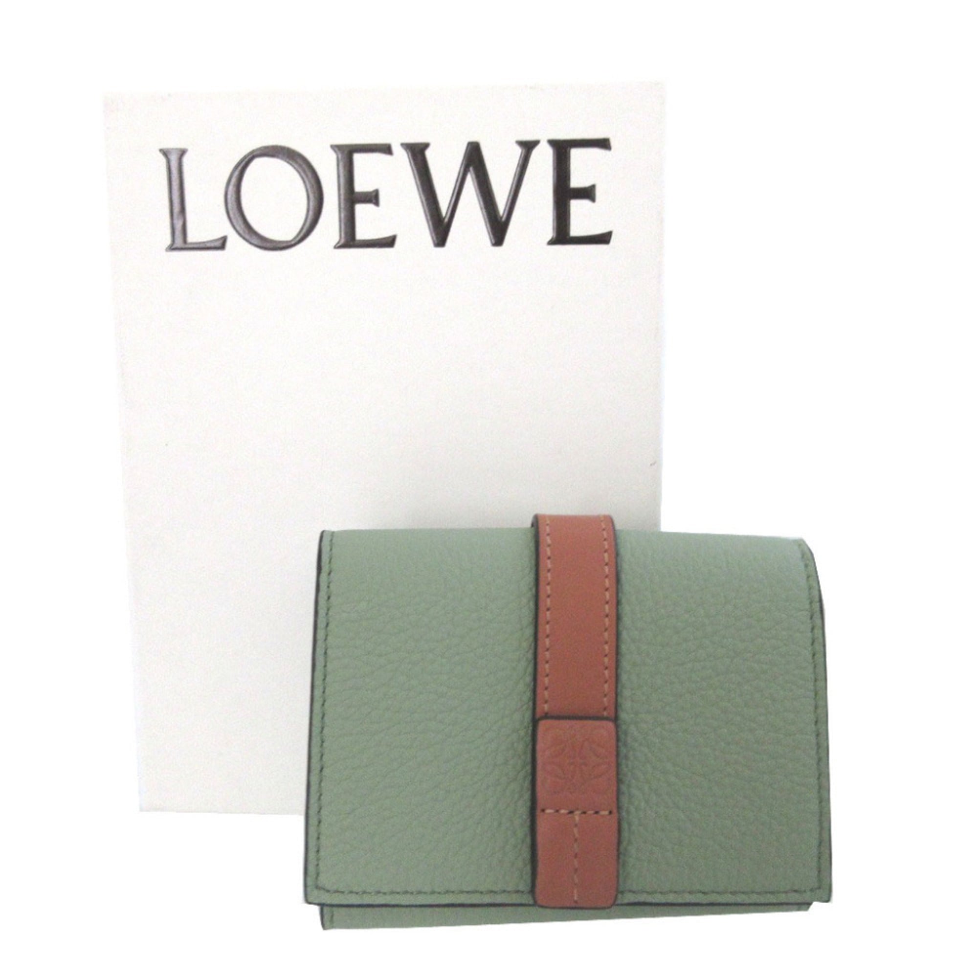Loewe Green Leather Wallet (Tri-Fold) (Pre-Owned)