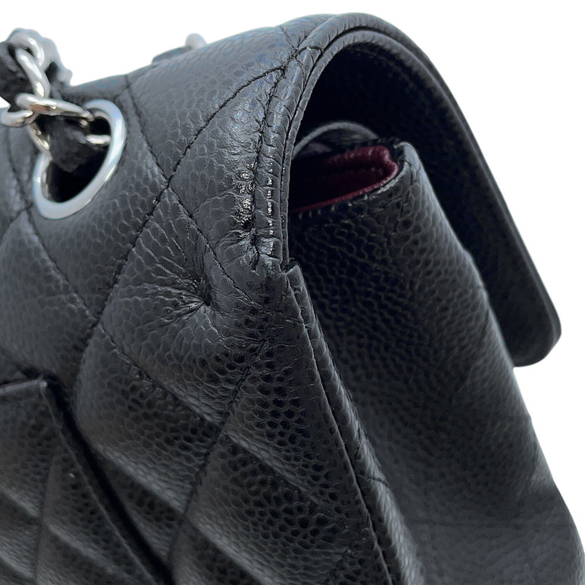 Chanel Black Grained Calfskin Handbag Shoulder Bag (Pre-Owned)
