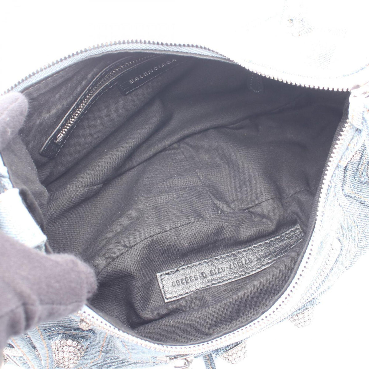 Balenciaga Blue Denim Handbag Pouch Shoulder Bag (Pre-Owned)