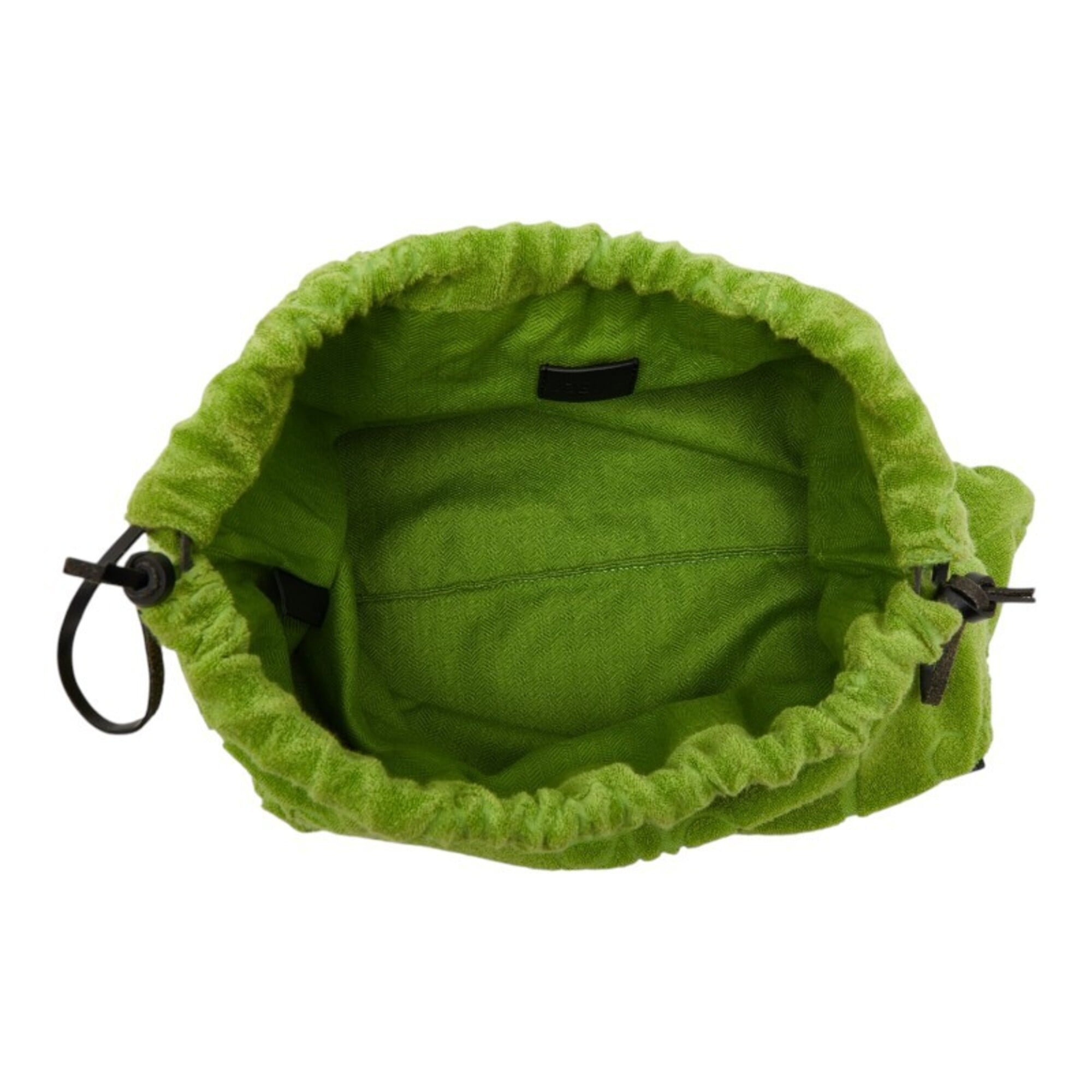 Loewe Green Pile Fabric Leather Pouch (Pre-Owned)