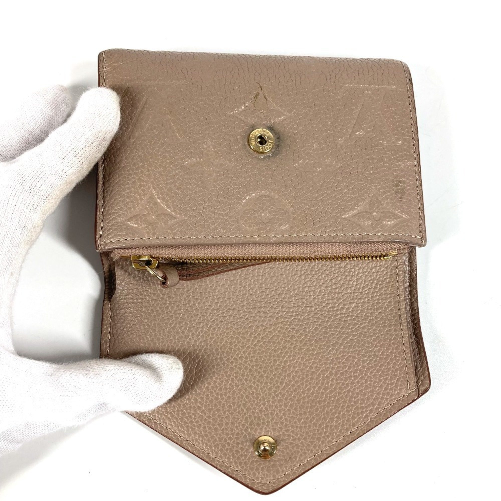 Louis Vuitton Beige Monogram Empreinte Wallet (Tri-Fold) (Pre-Owned)
