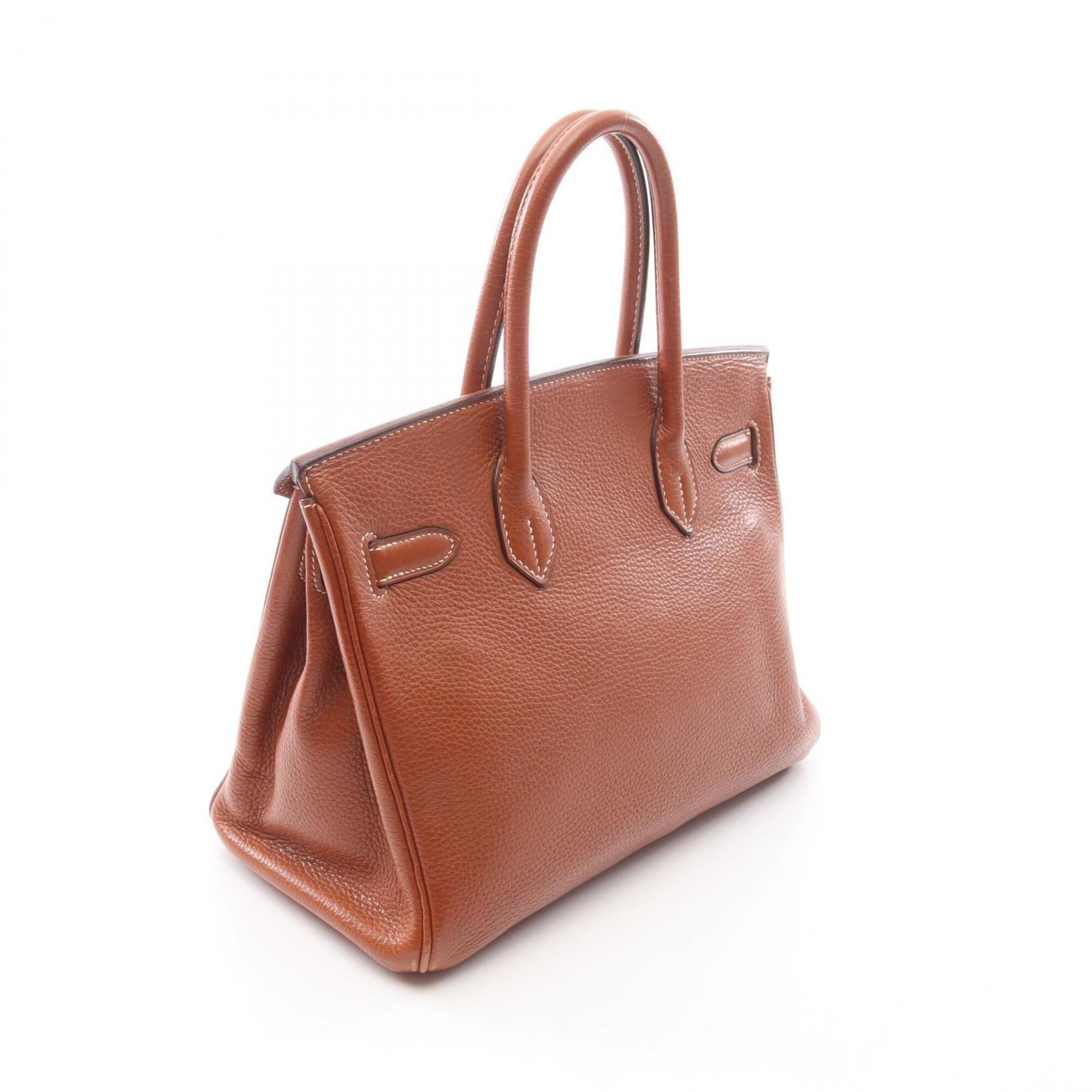 Hermes Brown Gold Taurillon Clemence Leather Leather Handbag (Pre-Owned)