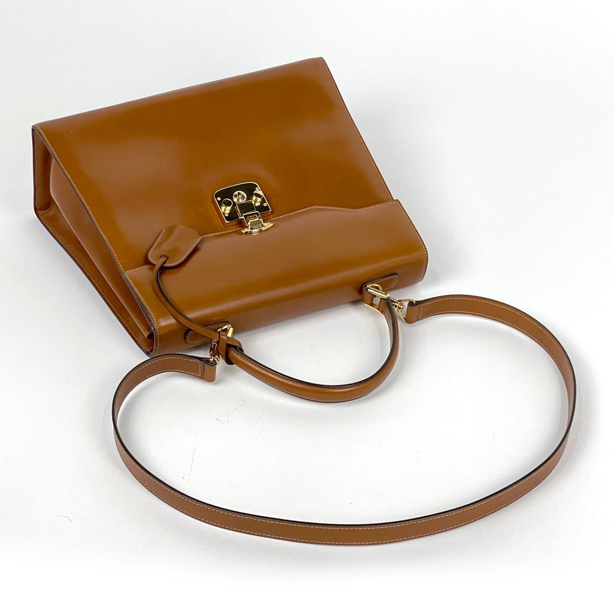 Gucci Camel Leather Handbag (Pre-Owned)