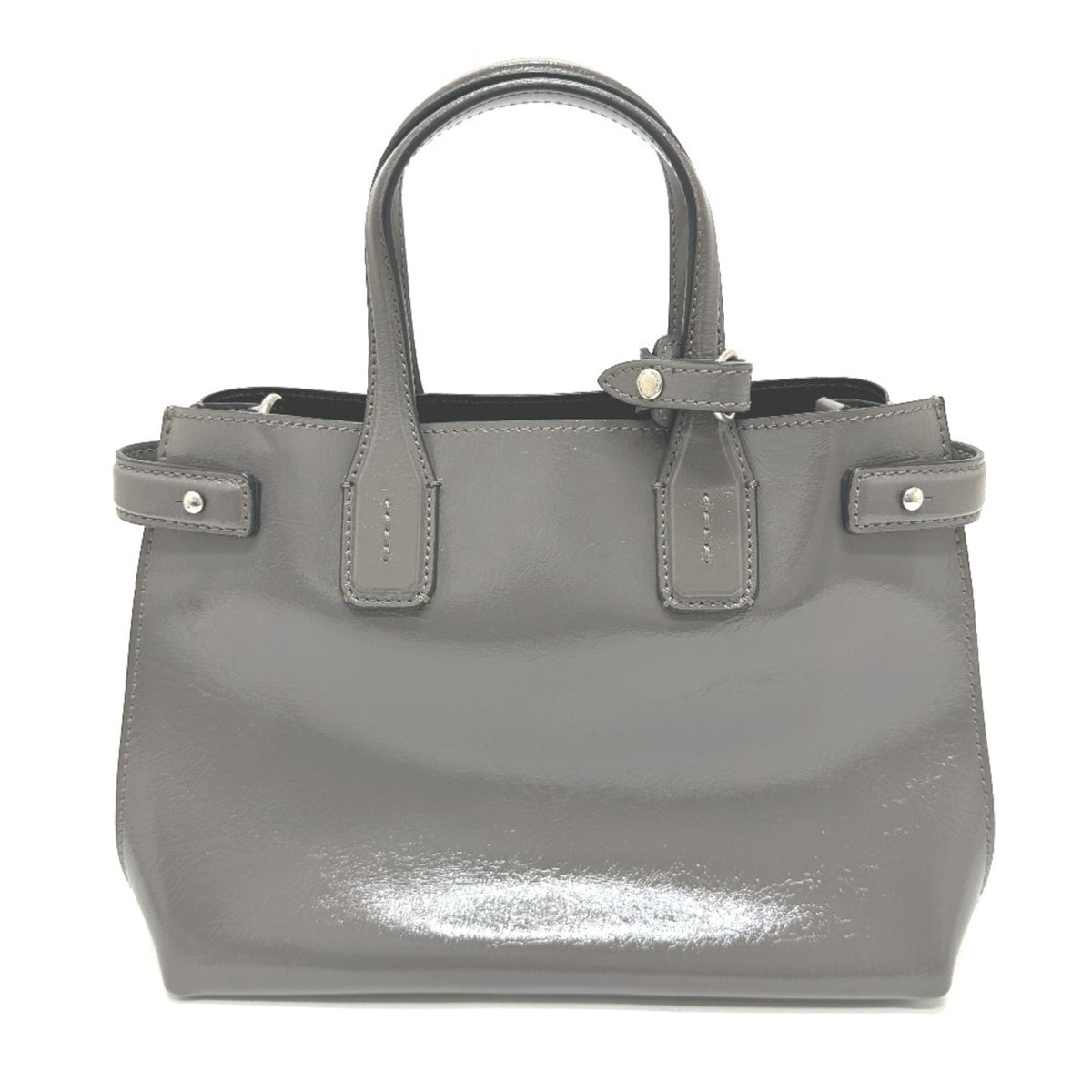 Burberry Gray Elastane Leather Handbag Shoulder Bag (Pre-Owned)