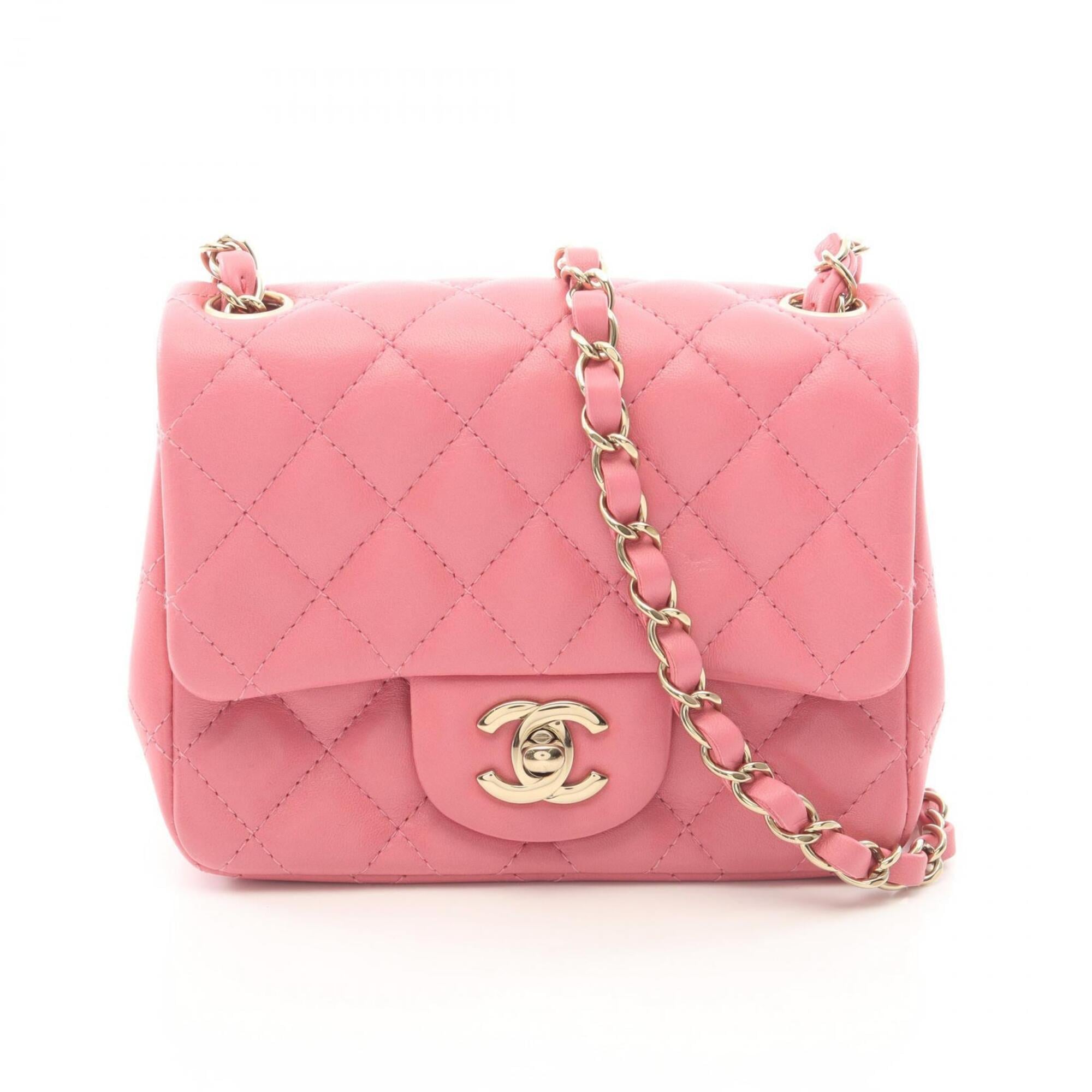 Chanel Pink Leather Handbag Shoulder Bag (Pre-Owned)